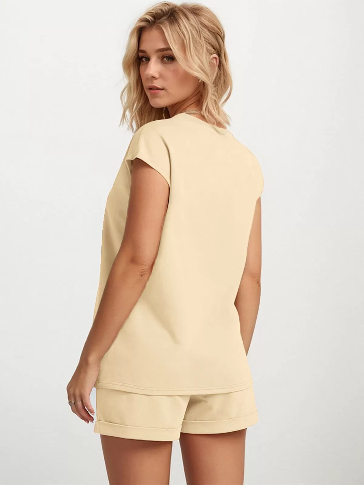 Solid Short Sleeve T-shirt & Solid Shorts, 4 of 6