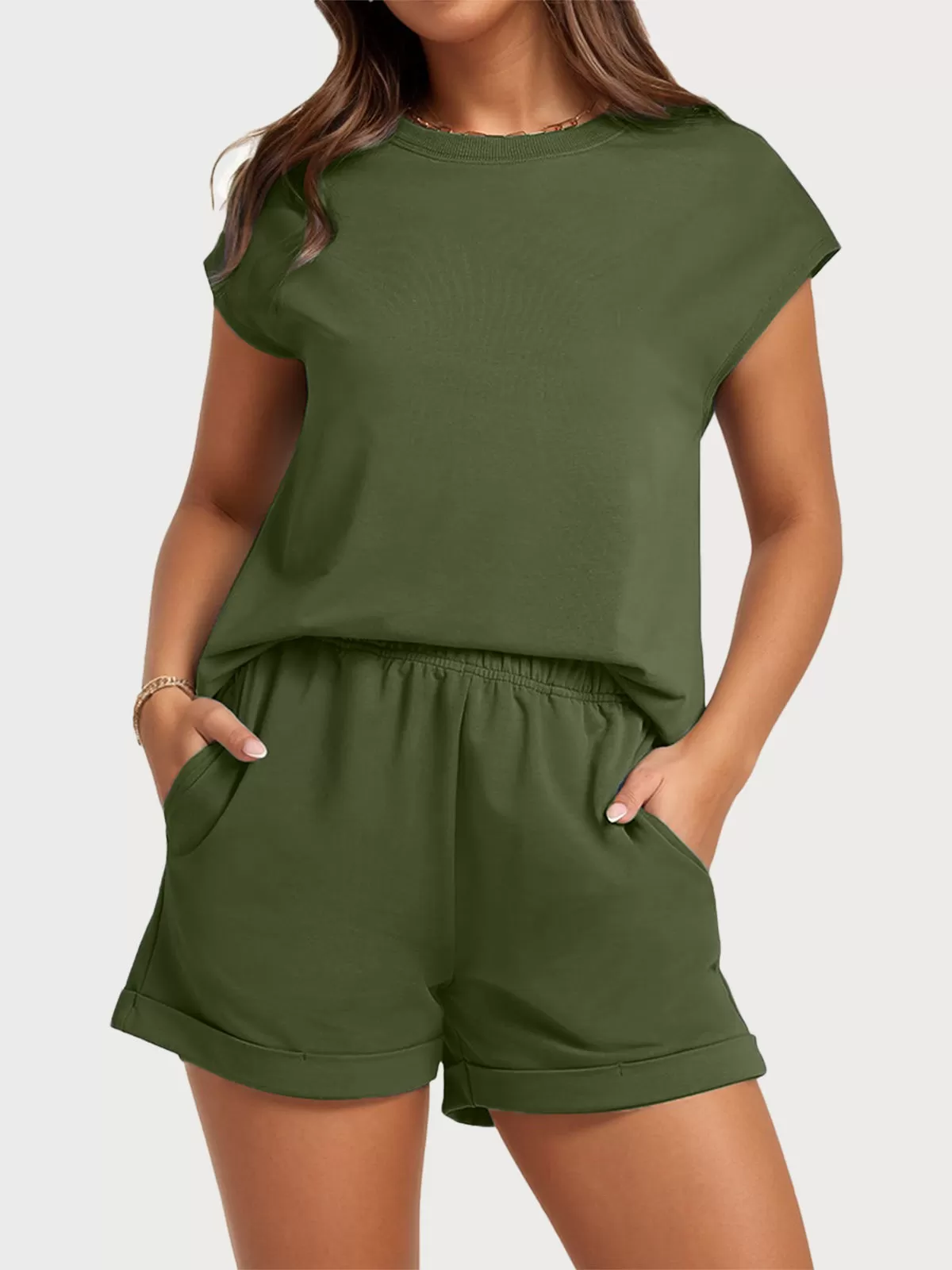 Solid Short Sleeve T-shirt & Solid Shorts, 1 of 6