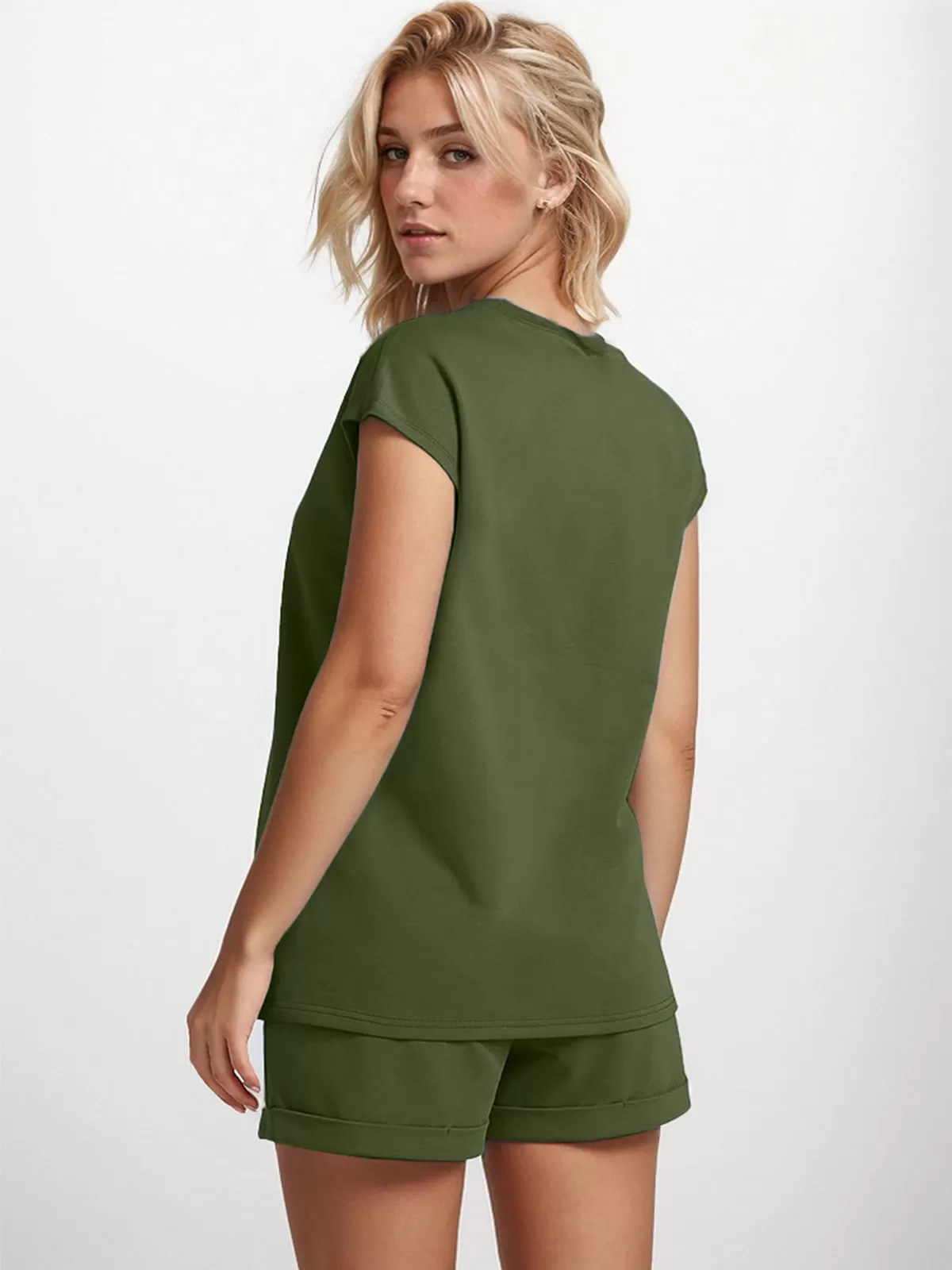 Solid Short Sleeve T-shirt & Solid Shorts, 5 of 6