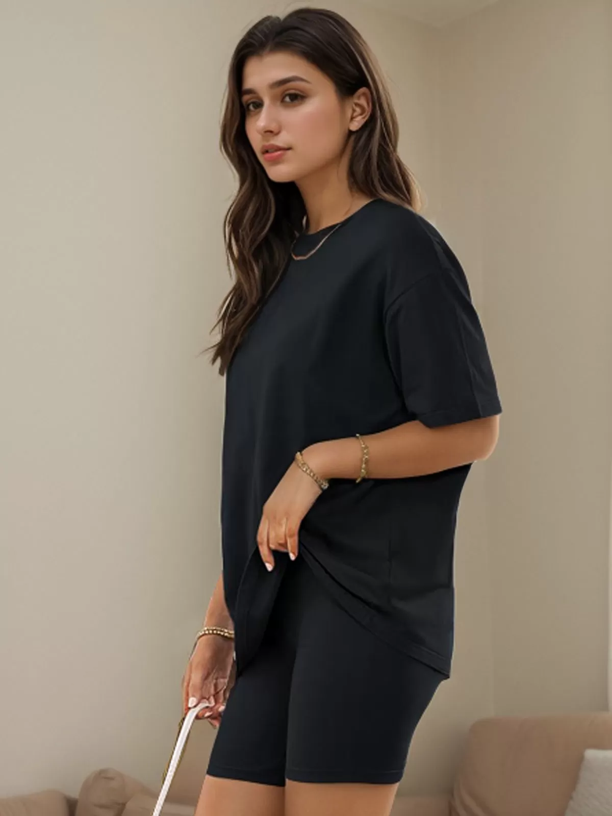 Solid T-shirt & Solid Knit Shorts, 3 of 5