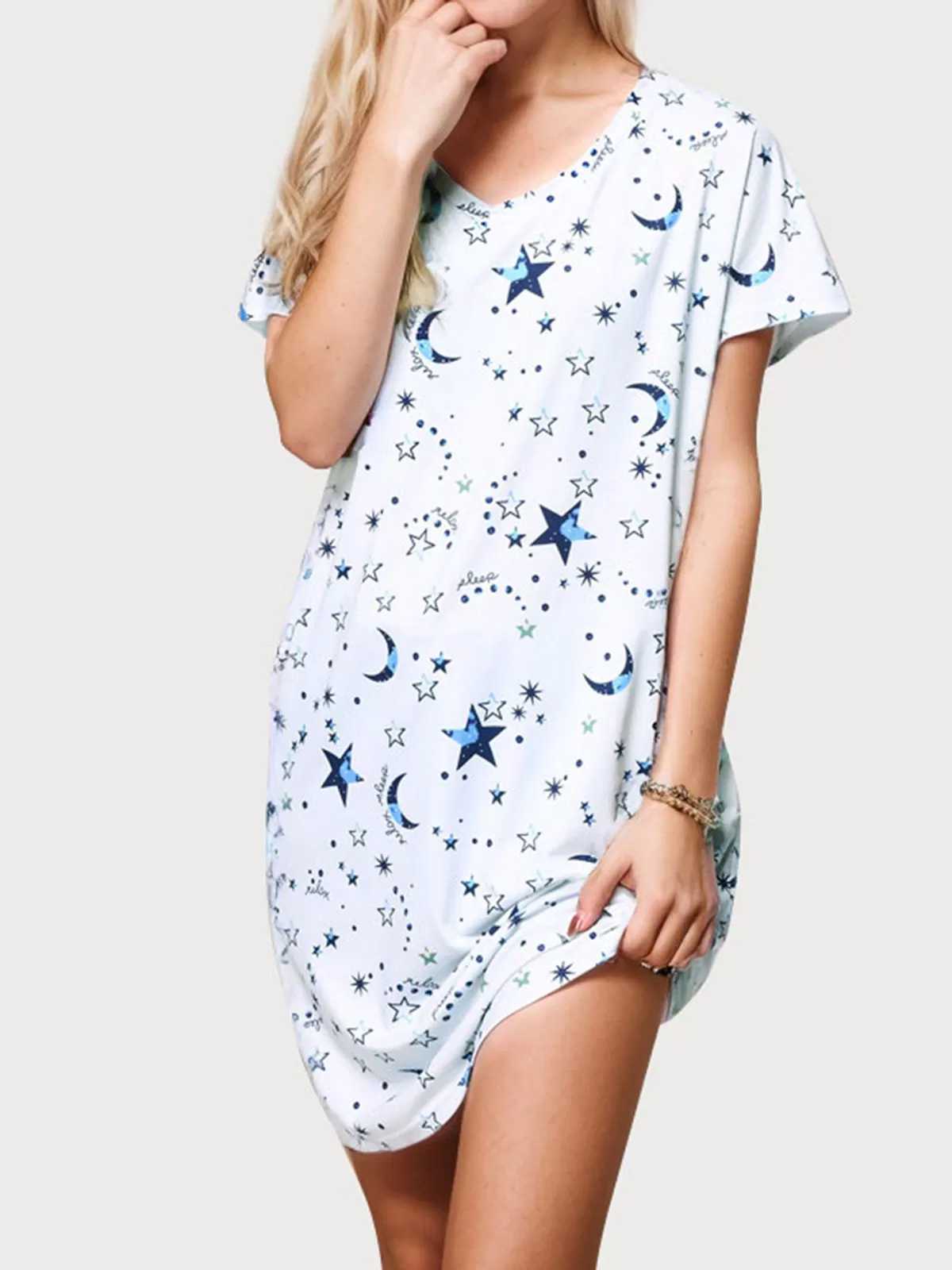 Floral V-neck Knit Shift Dress, 1 of 5