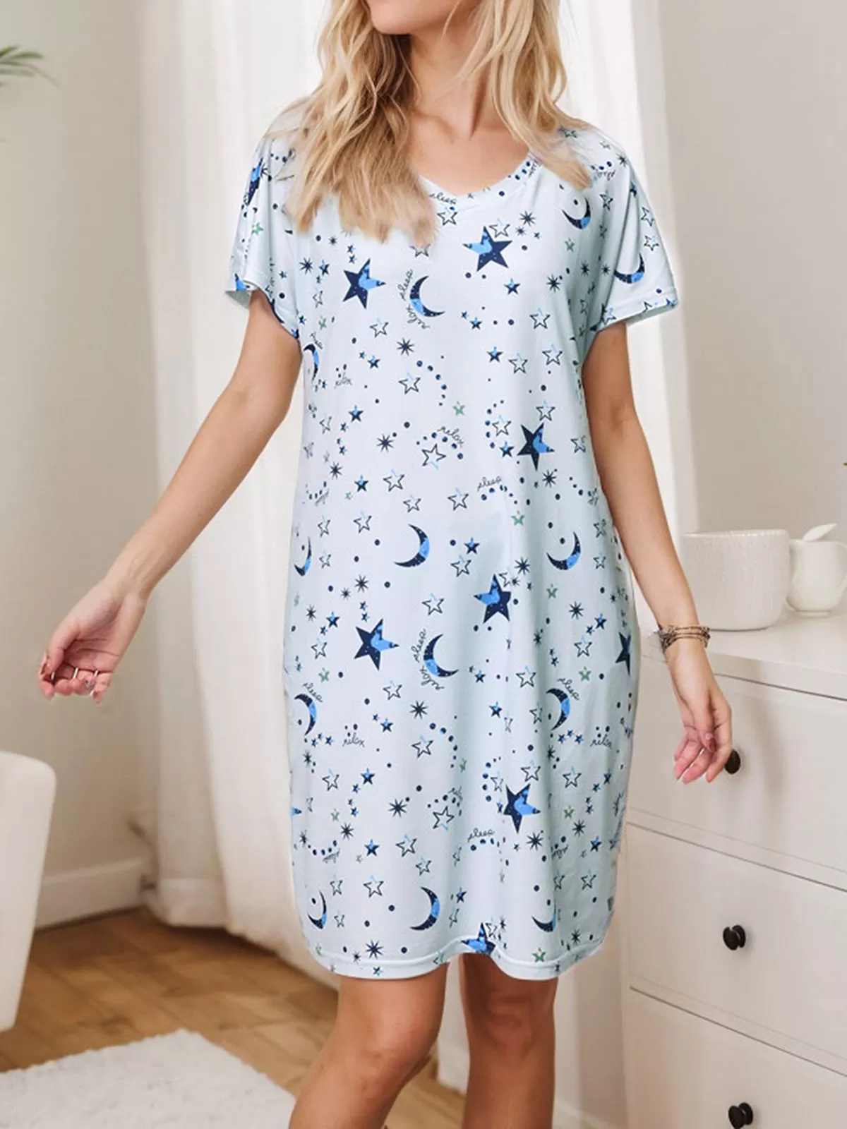 Floral V-neck Knit Shift Dress, 5 of 5