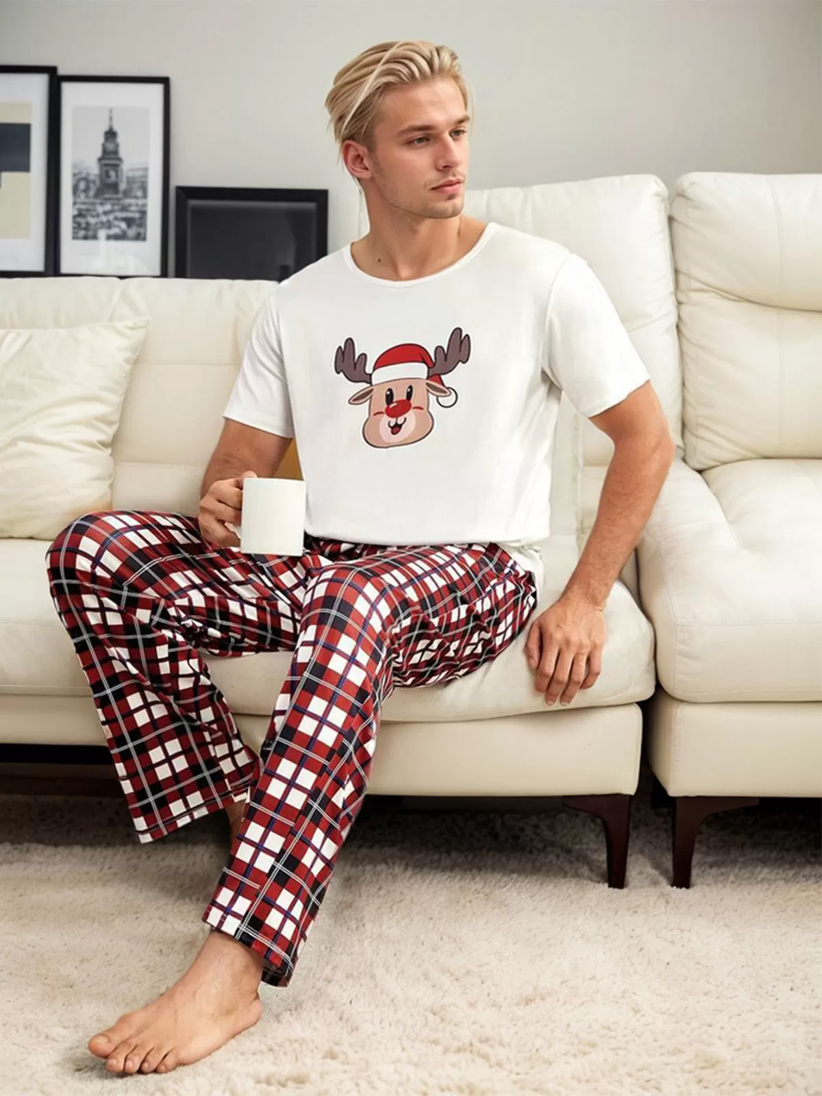 Christmas T-shirt & Scottish Plaid Pants, 2 of 6