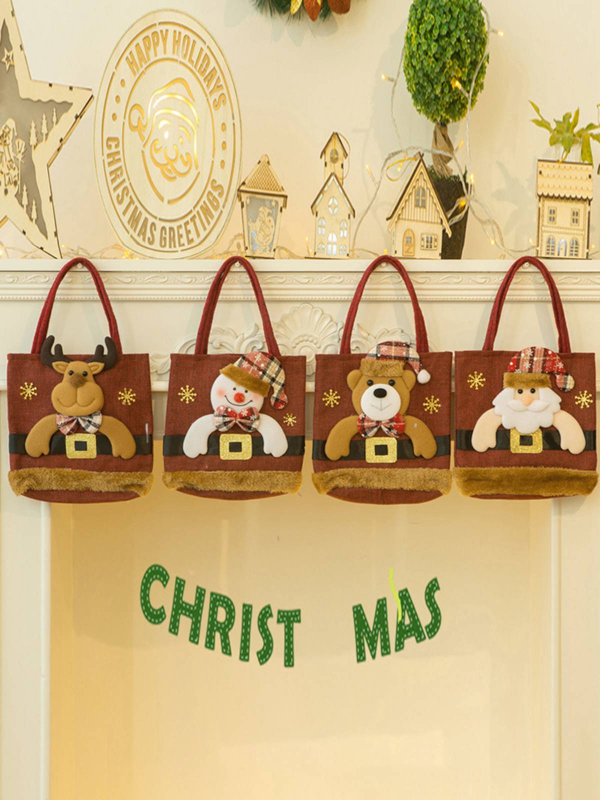 Red Christmas 3D Gift Candy Handbag Santa Claus, 5 of 14