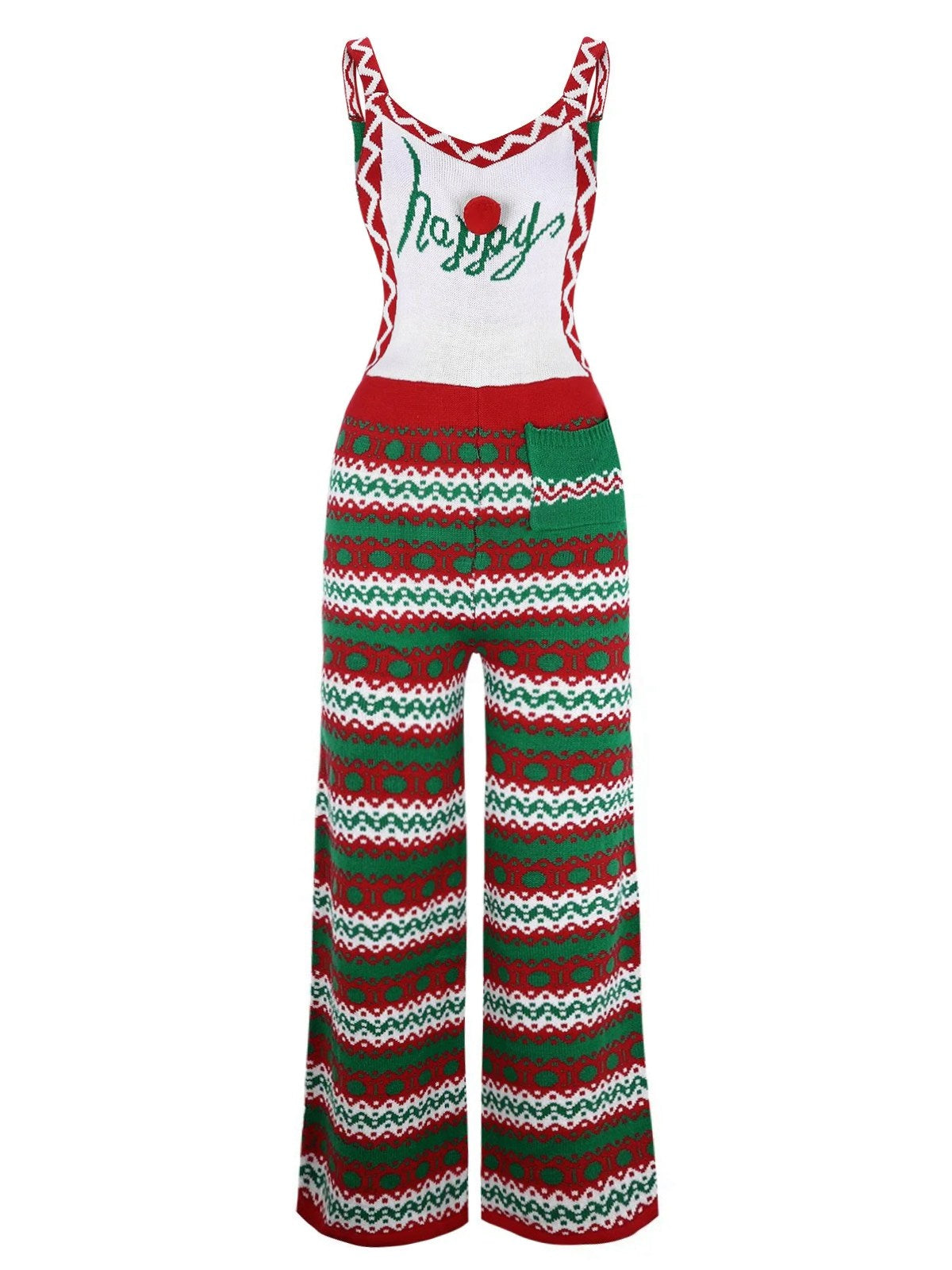 Happy Christmas Straps Knitted Jumpsuit, 1 of 8
