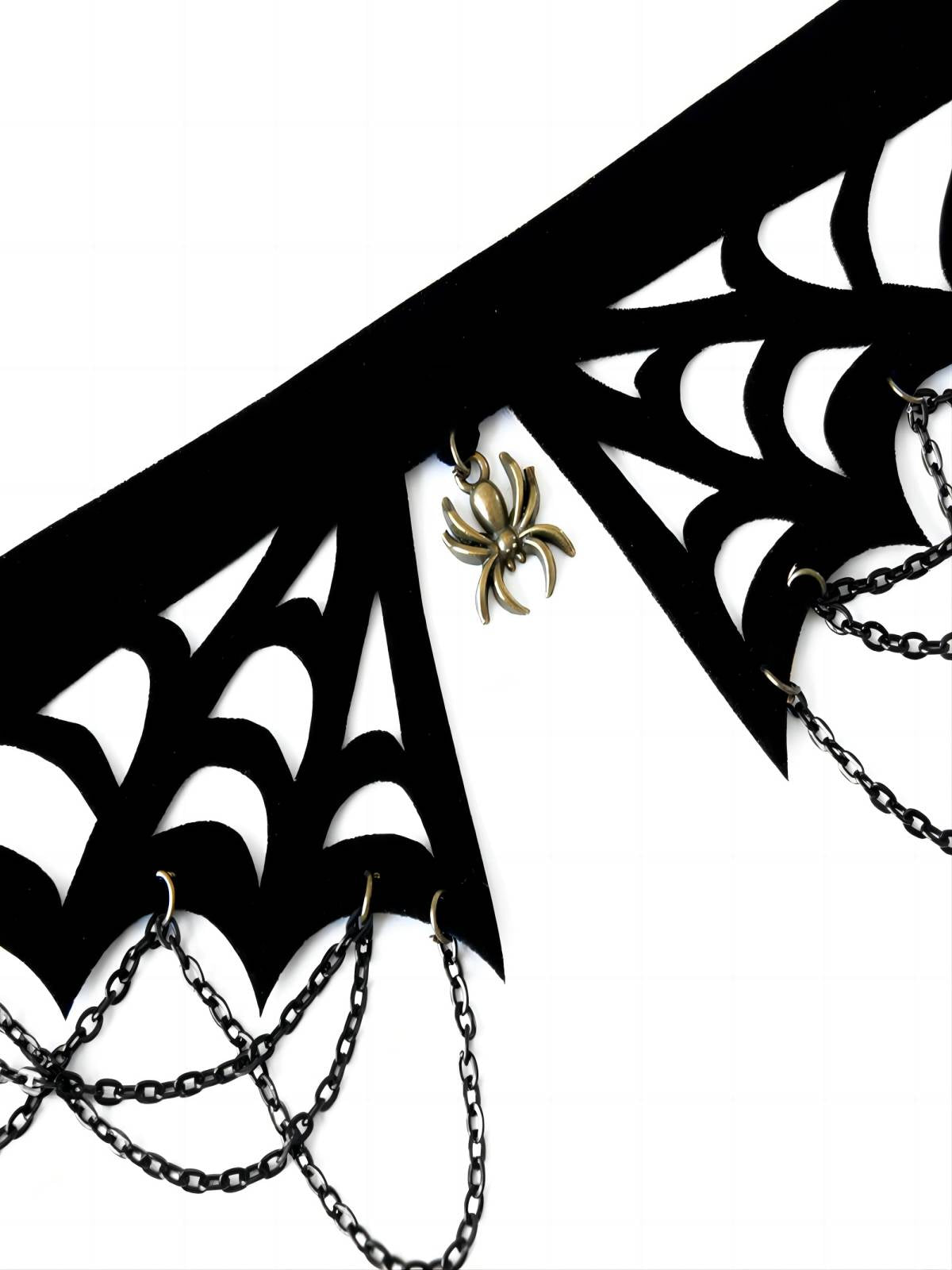 Halloween Black Spider Web Gothic Choker Necklace, 2 of 2