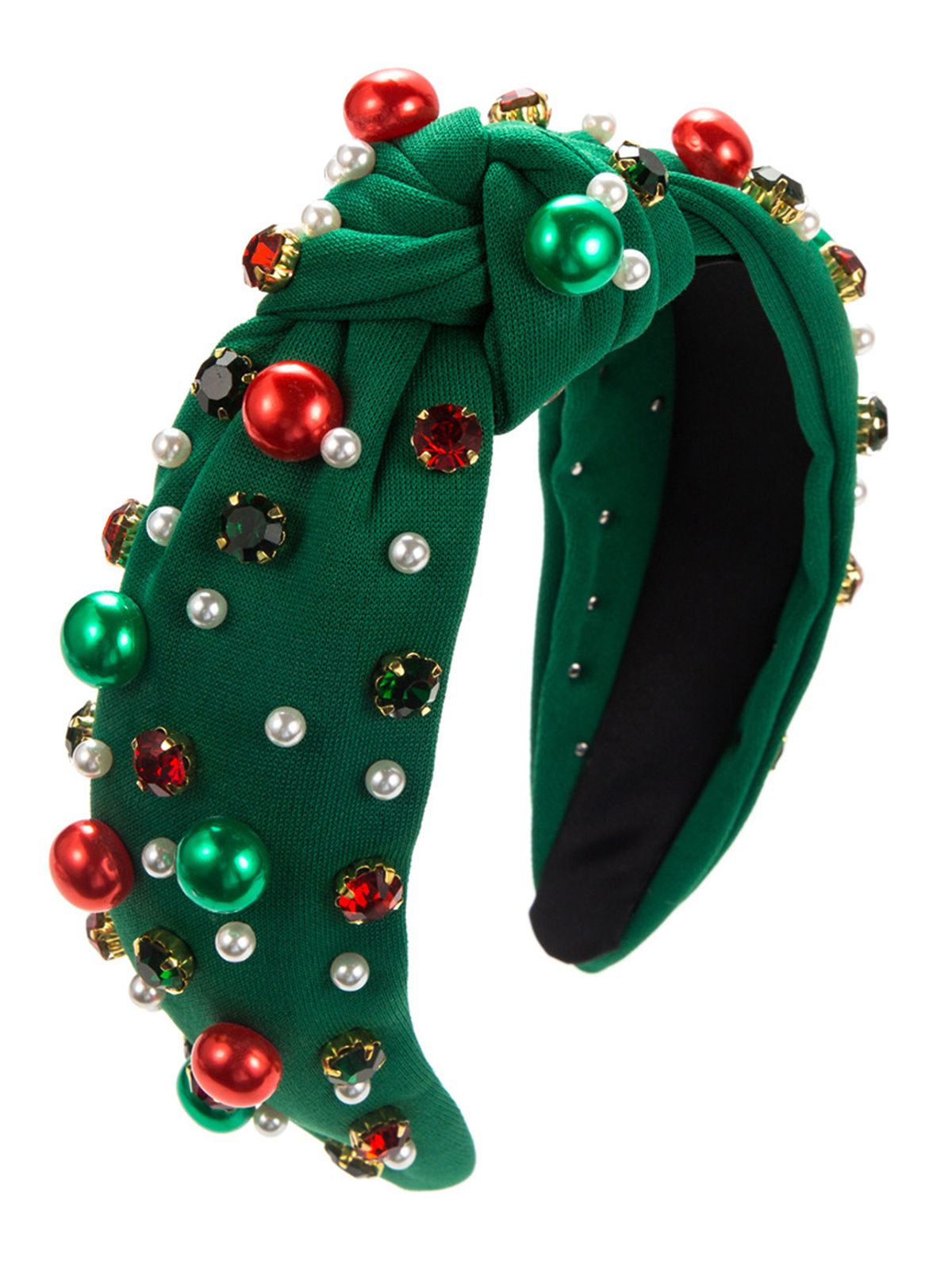 Christmas Colored Beads Rhinestoned Headband, 2 of 4