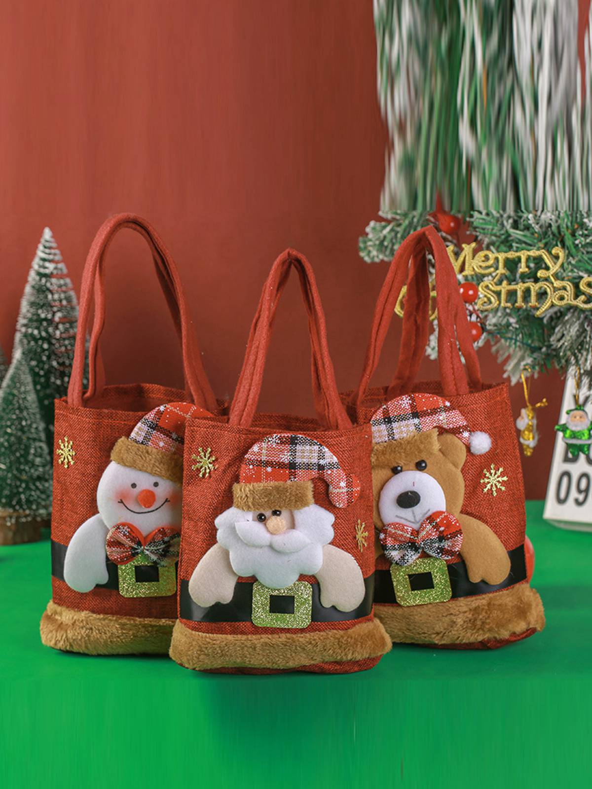 Red Christmas 3D Gift Candy Handbag Santa Claus, 8 of 14