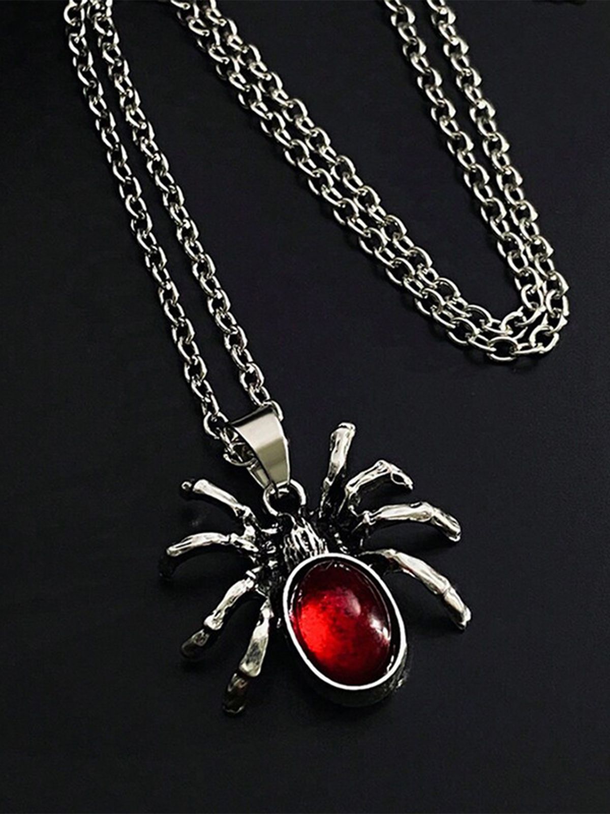Halloween Spider Blood Drop Pendant Necklace, 1 of 4