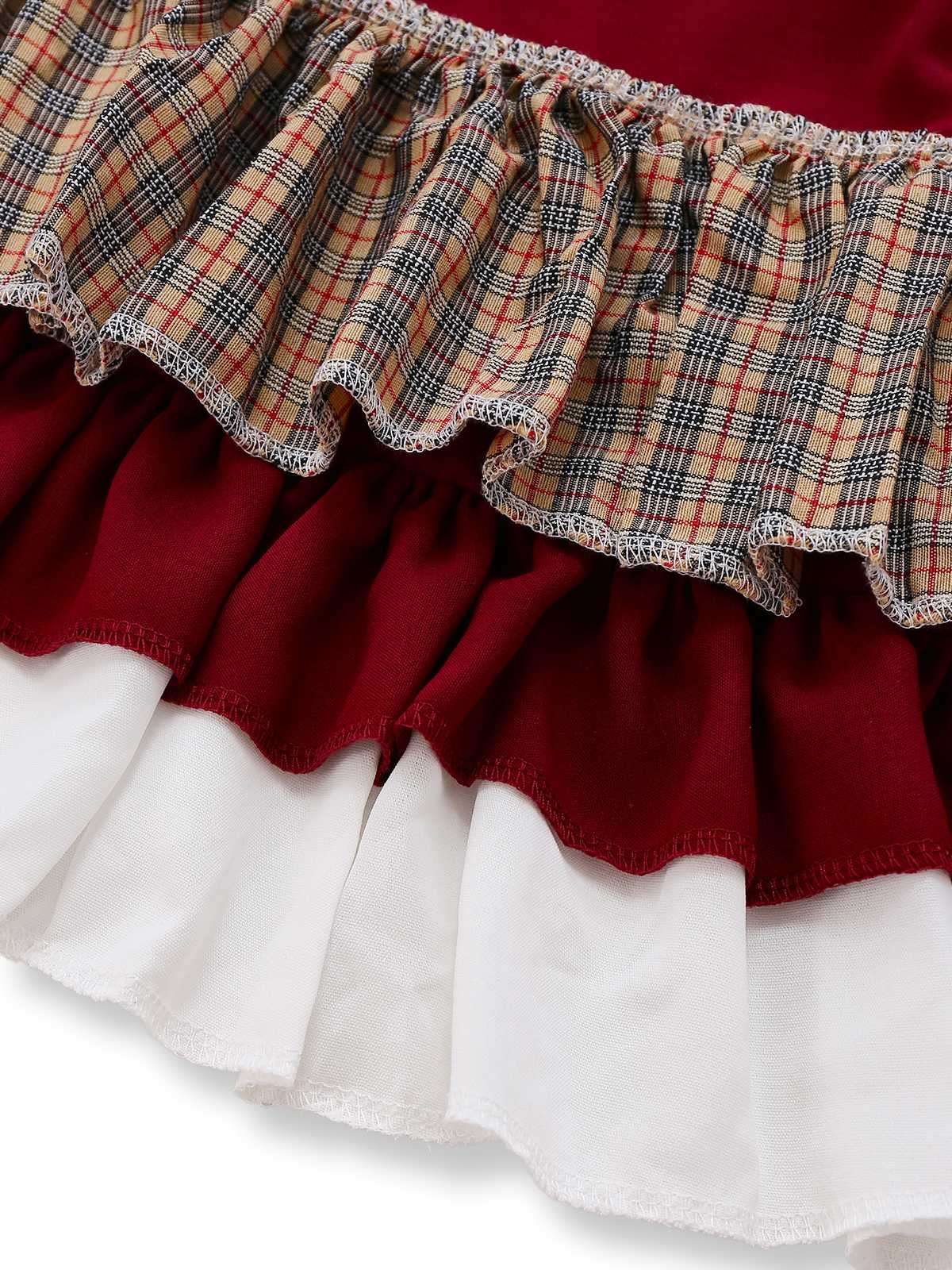 1950s Red Riding Halloween Costume Dress With Cape Wine Red / S, 5 of 5