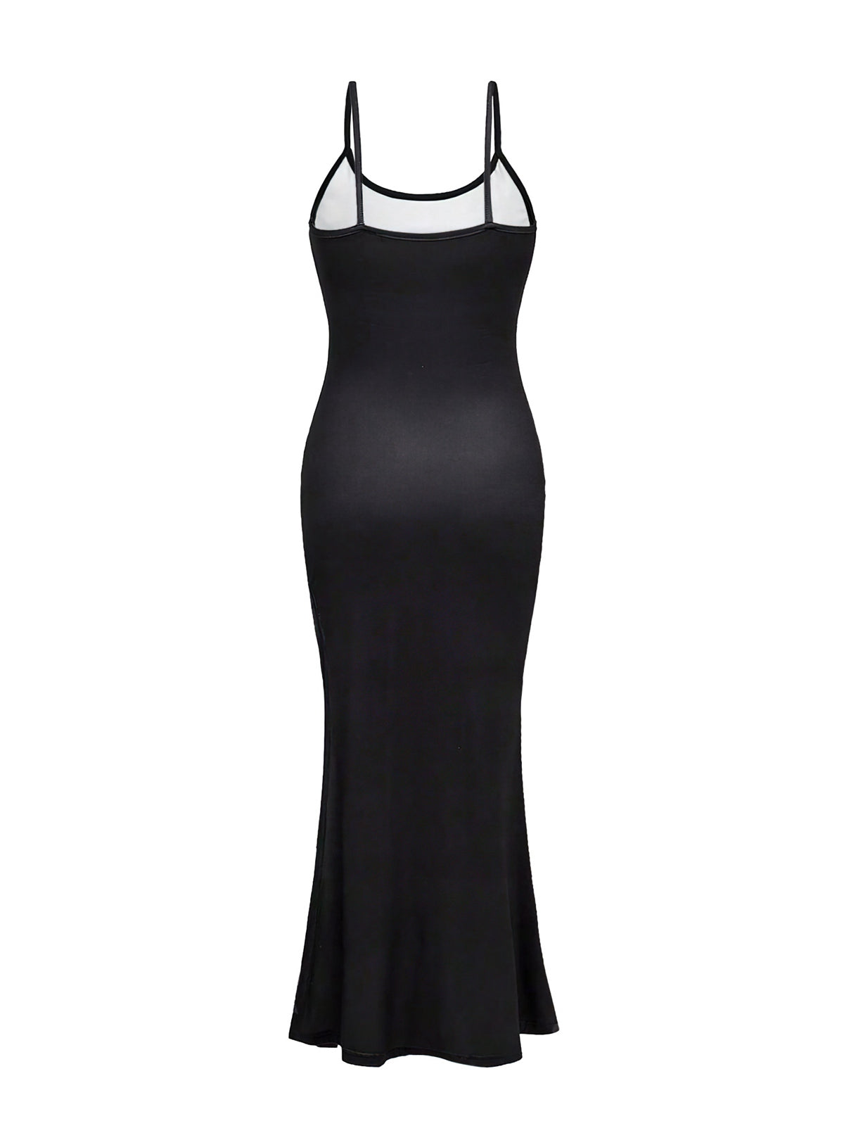 Black Skeleton Slit Spaghetti Straps Dress, 6 of 6