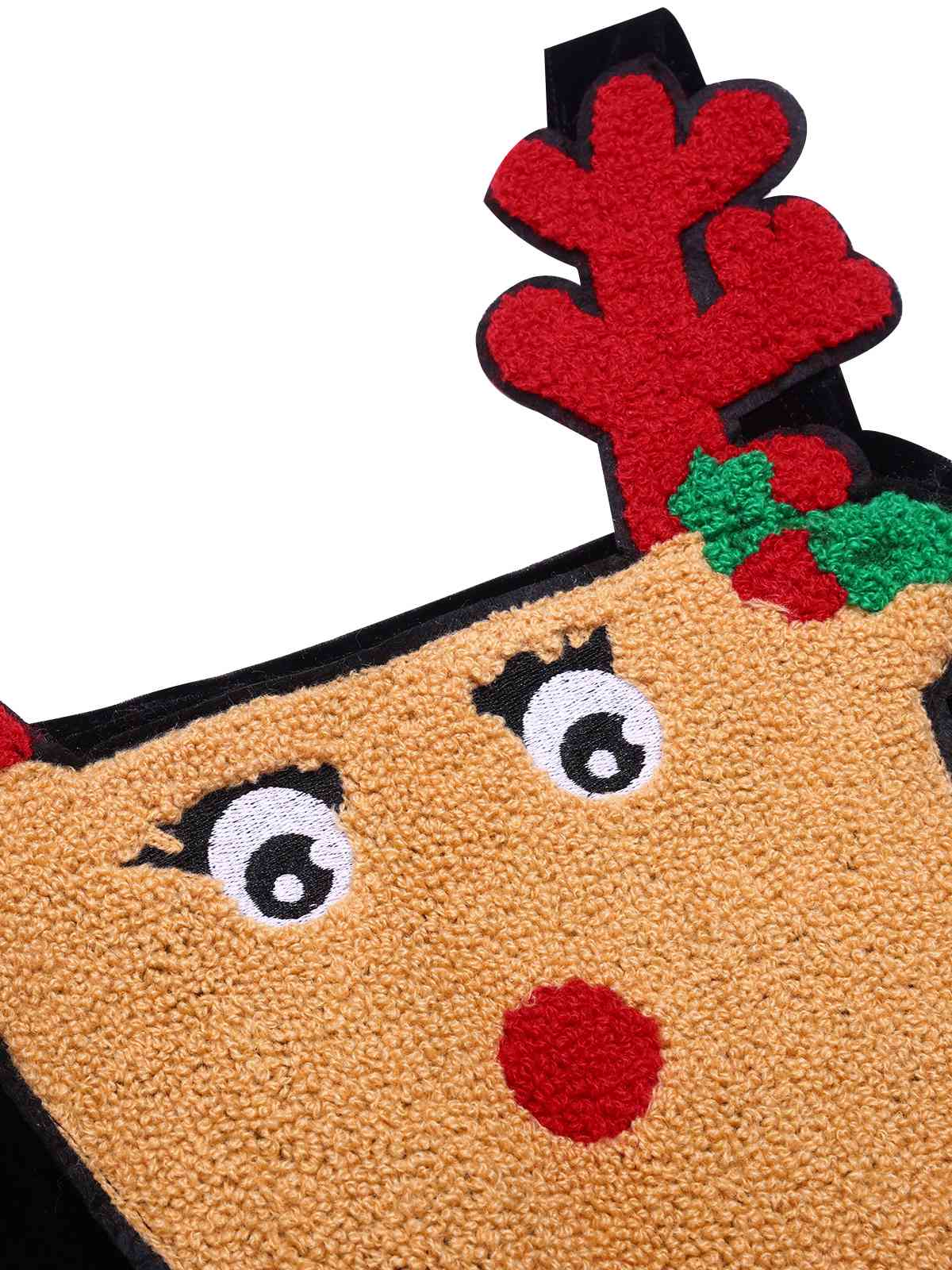 Black 1940s Christmas Elk Plush Velvet Jumpsuit , 6 of 7