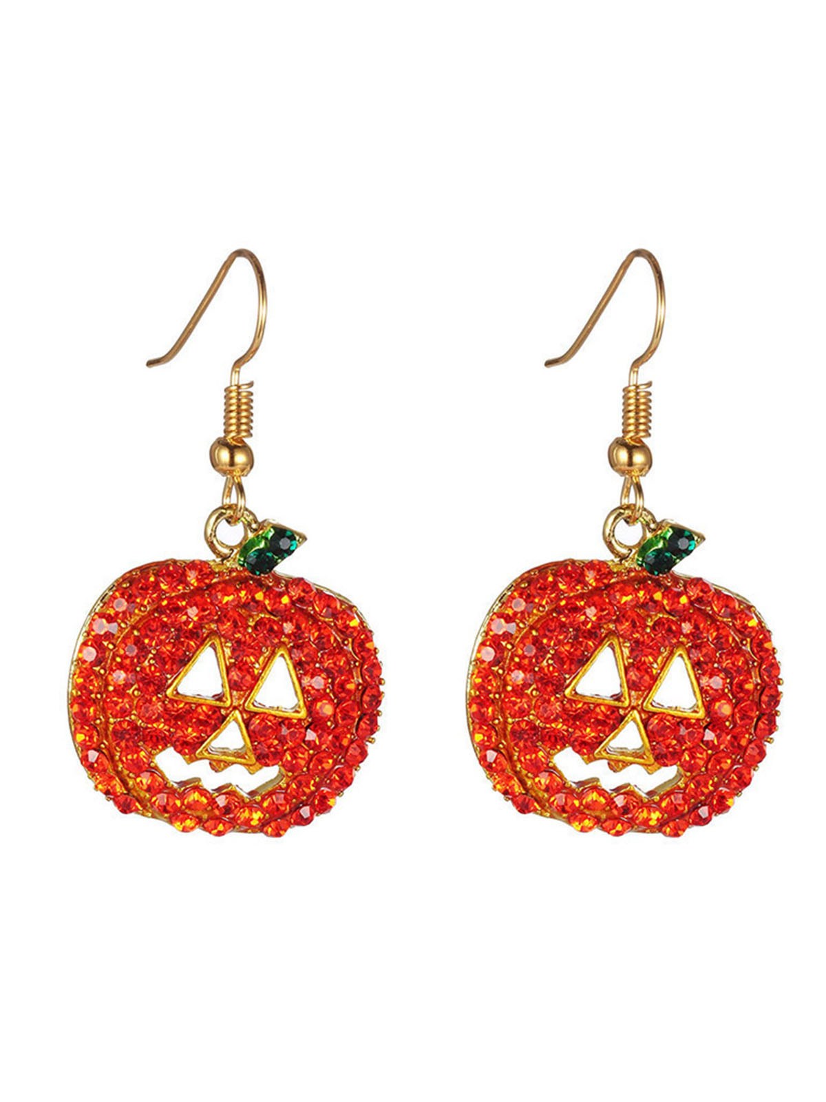 Halloween Rhinestones Grimace Pumpkin Earrings, 3 of 8