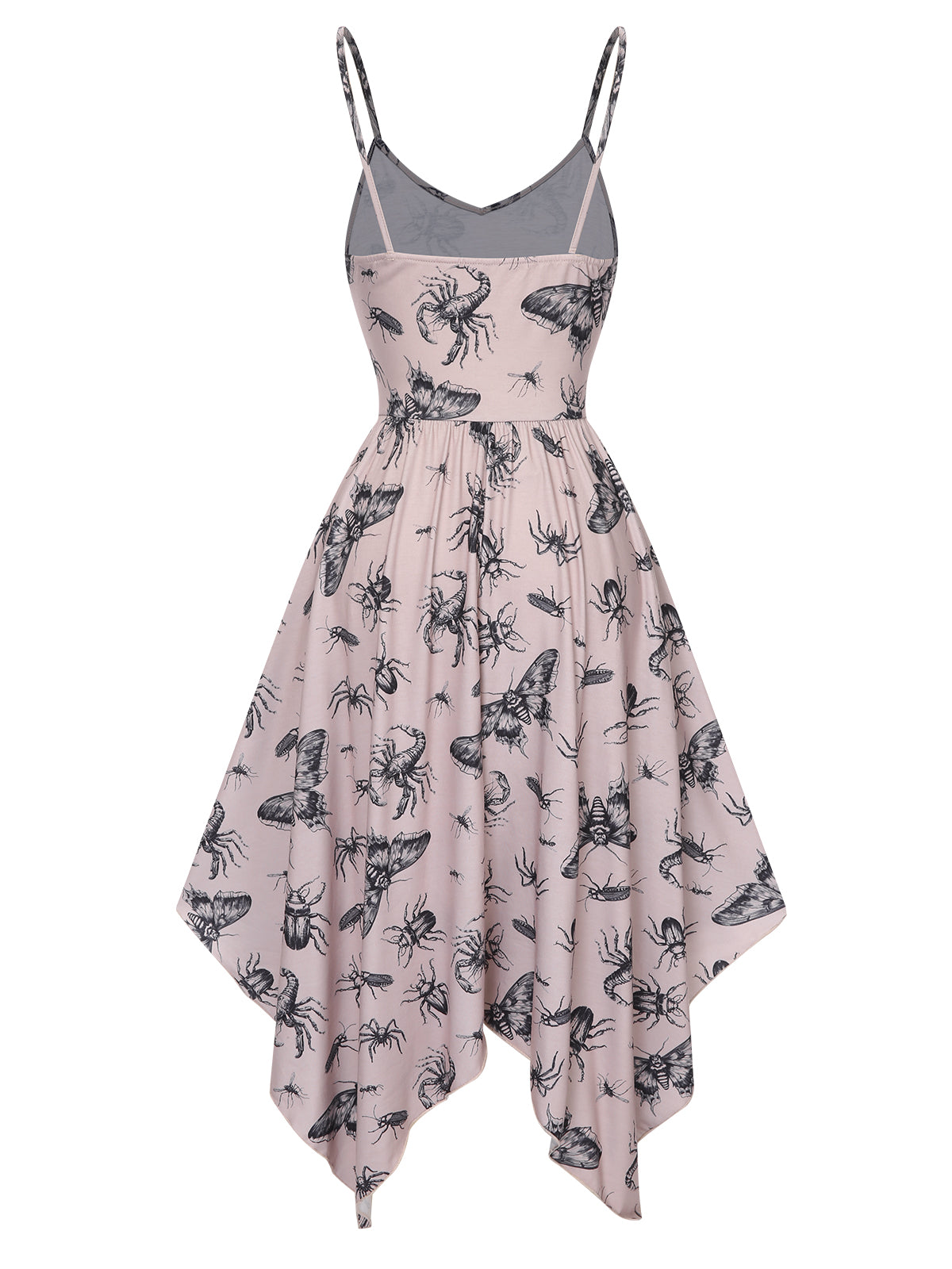 Beige 1970s Halloween Spider Irregular Dress Beige / S, 3 of 4