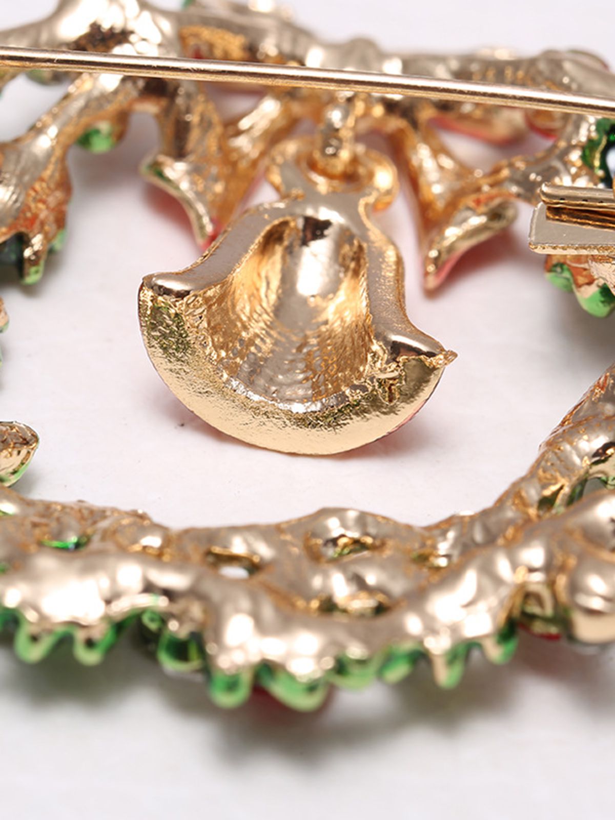 Christmas Wreath Rhinestone Brooch , 3 of 3