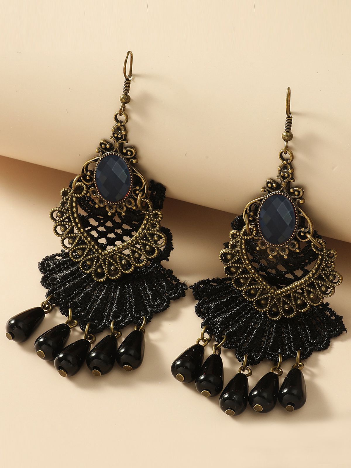 Halloween Vintage Ruby Beading Earrings, 3 of 3