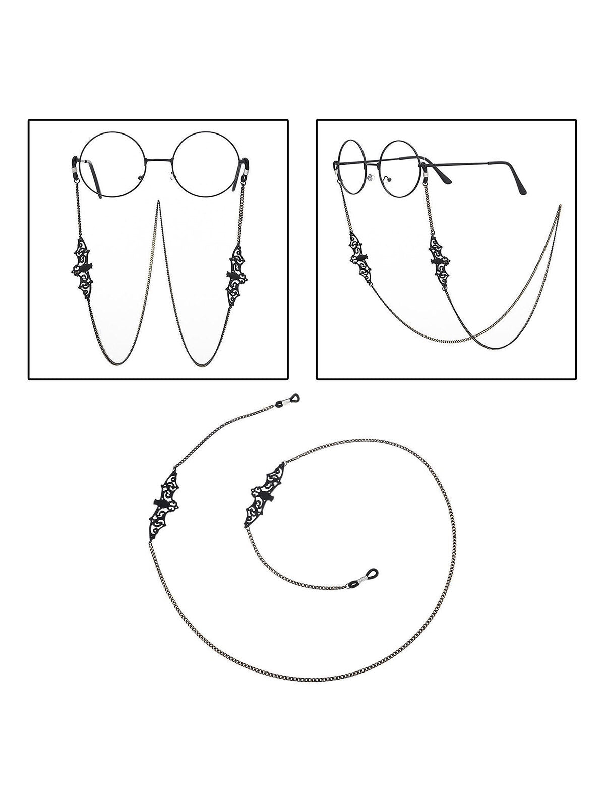 Black Vintage Halloween Glasses Chain Black, 6 of 10