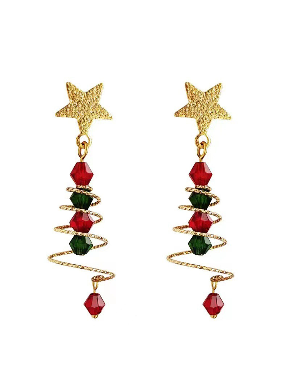 Colorful Christmas Star Crystal Earrings Wine Red, 1 of 3