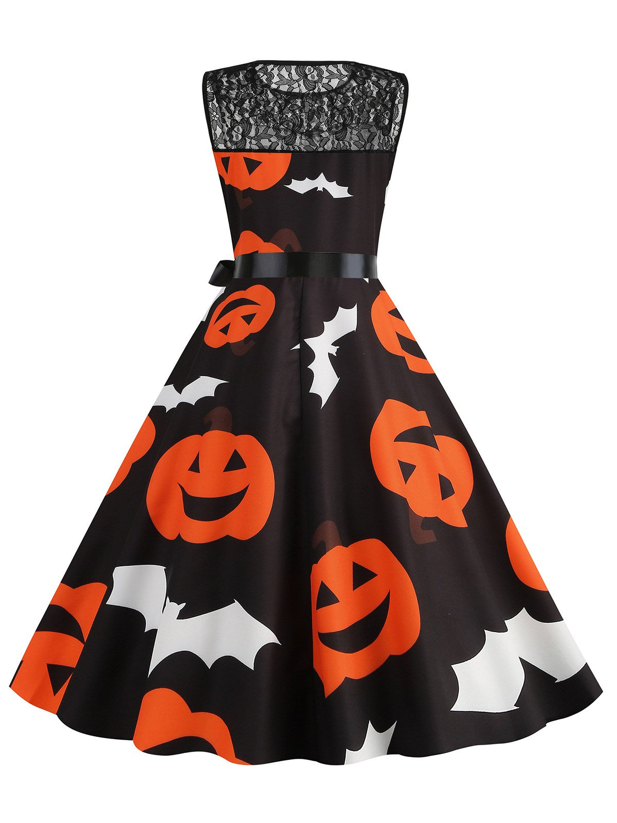 Halloween Lace Patchwork Sleeveless Dress , 3 of 16
