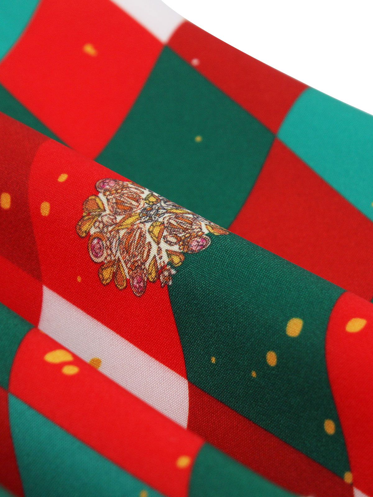 Christmas Plaid Suspender Fur Collar Dress Multicolor / S, 7 of 8