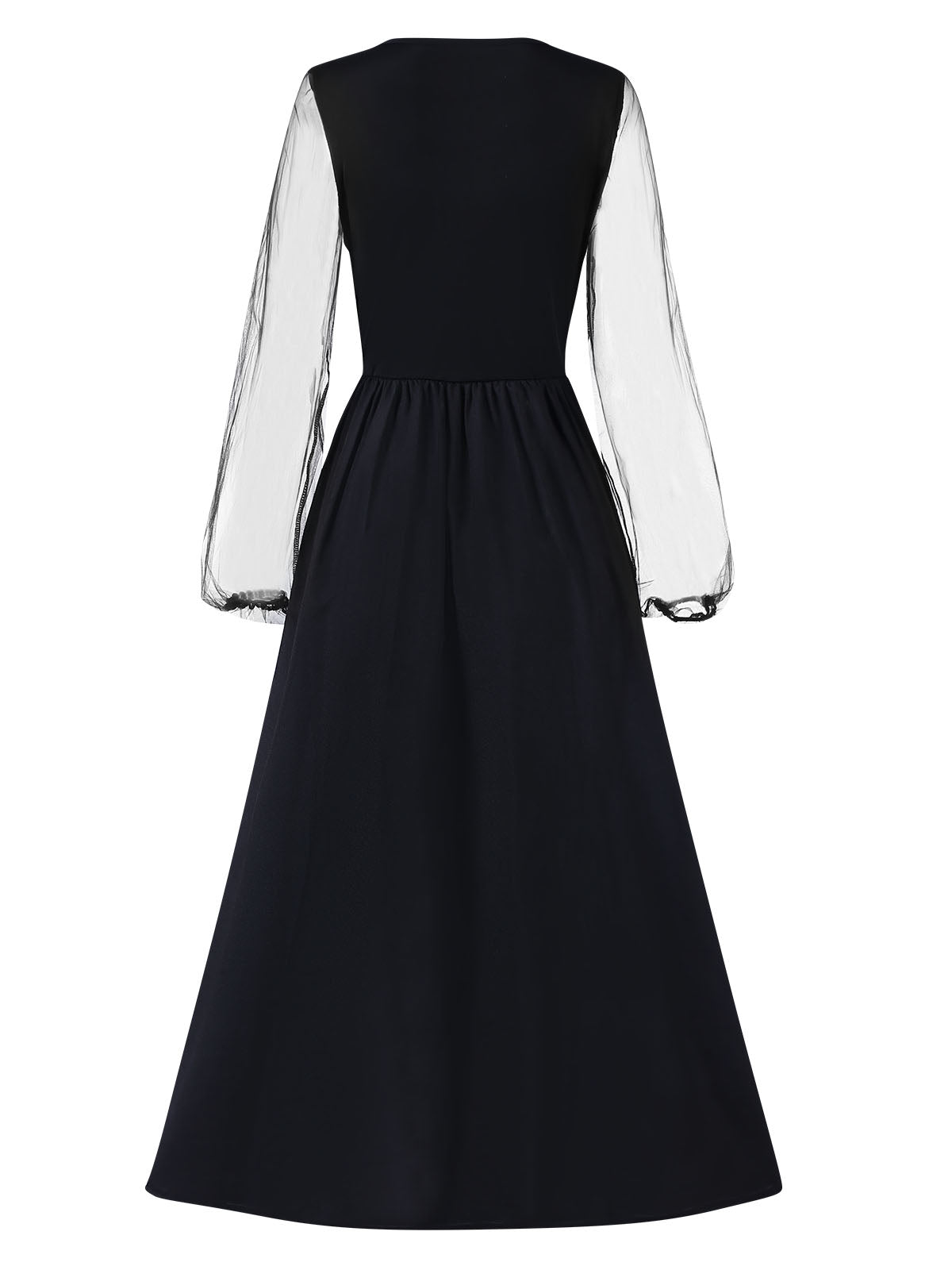 Black Halloween Skeleton Ruffles Dress With Veil , 4 of 11