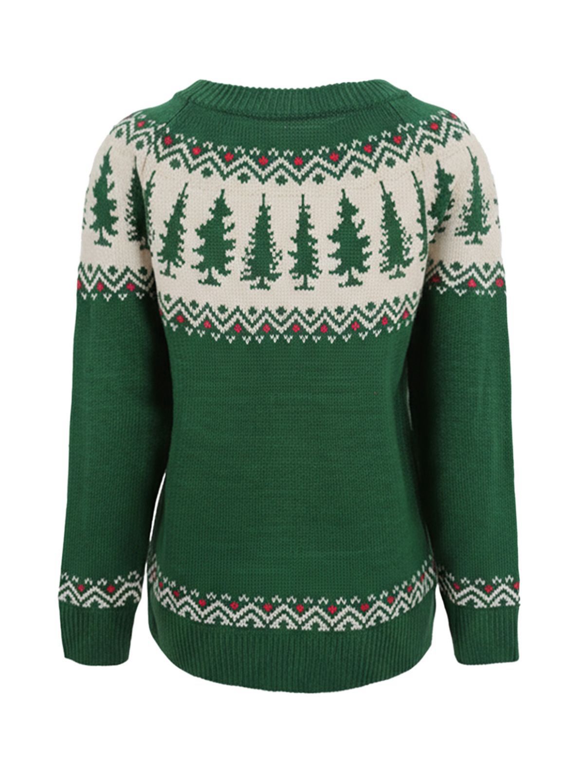 Green Vintage Christmas Tree Fair Isle Sweater, 2 of 6