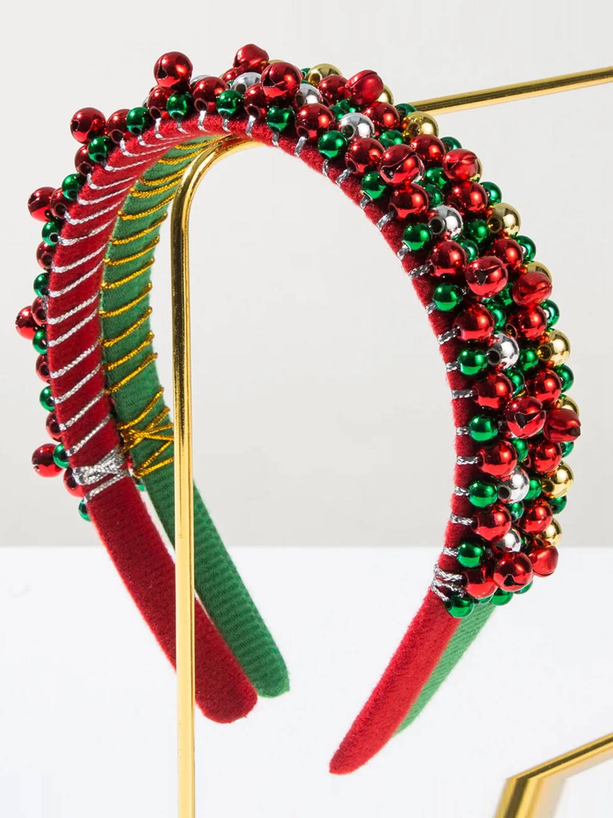Christmas Colored Bell Beads Headband , 4 of 9