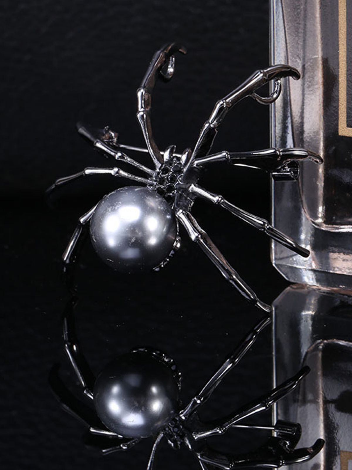Halloween Silver Spider Pearl Brooch, 5 of 7