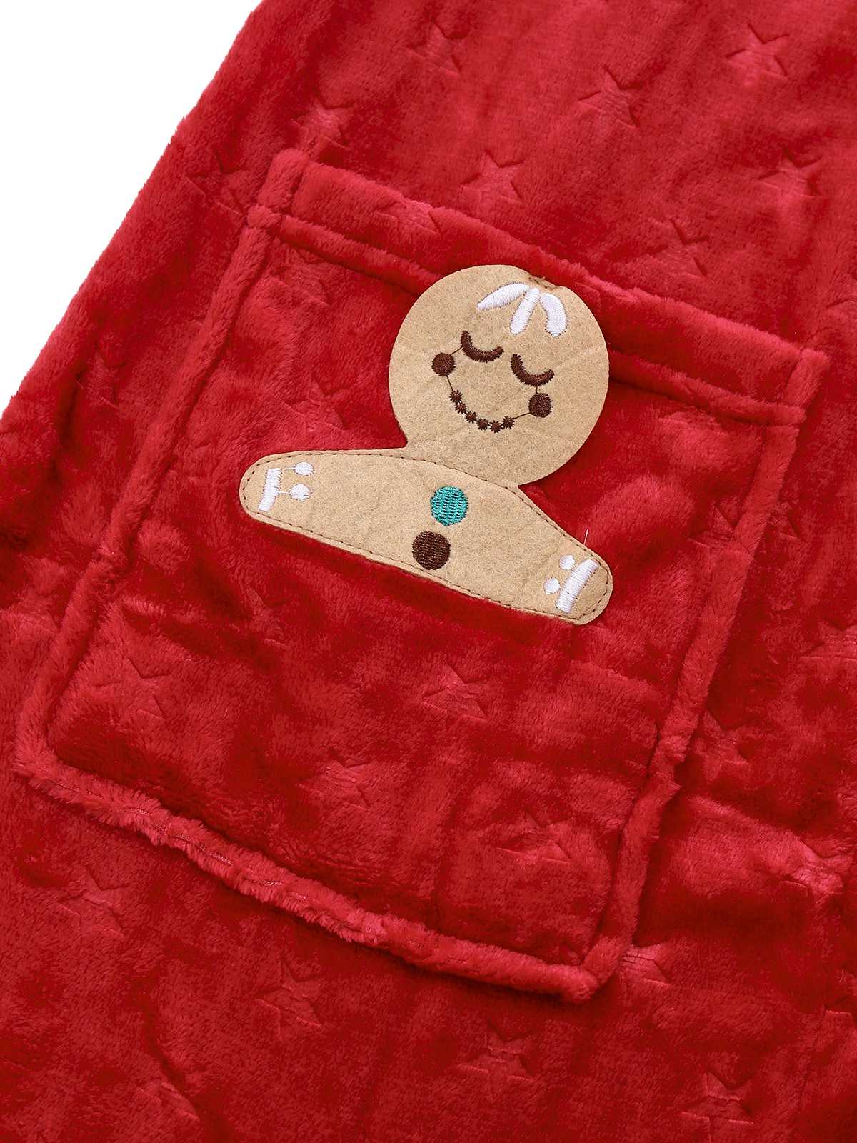 Christmas Gingerbread Hooded Flannel Robe, 4 of 7