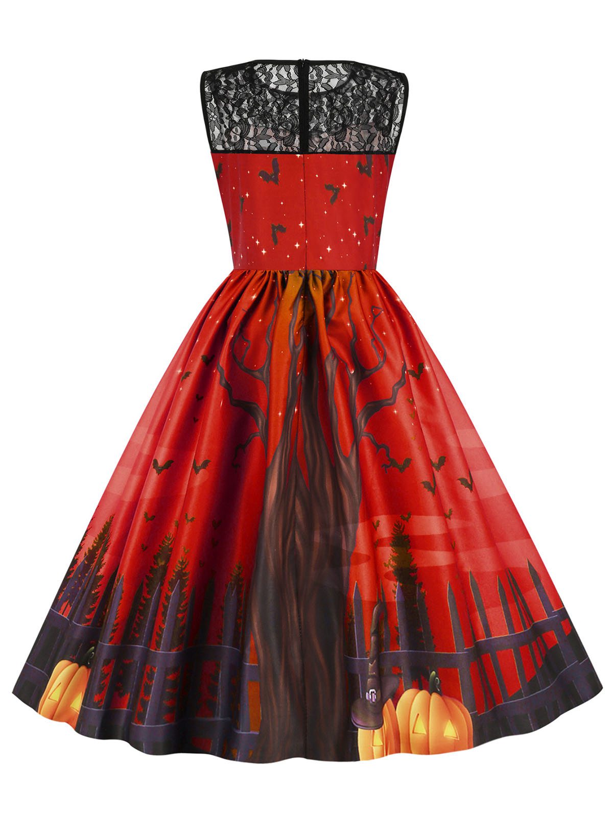 Halloween Lace Patchwork Sleeveless Dress , 6 of 6