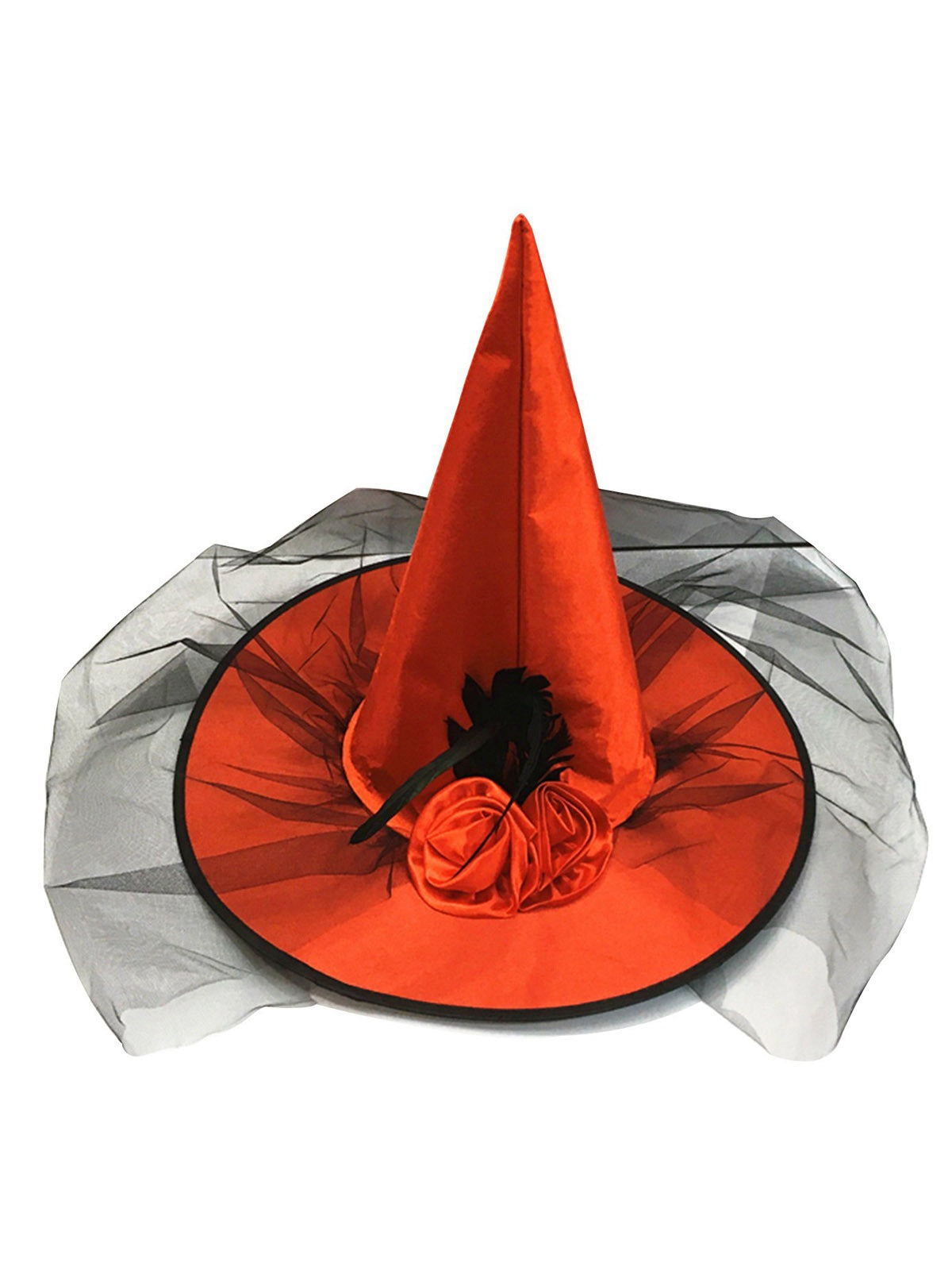 Red Halloween Witch Hat With Veil, 1 of 2