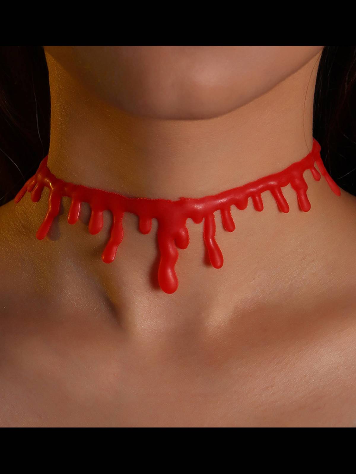 Halloween 1PC Red Imitation Bleeding Vintage Necklace , 2 of 2