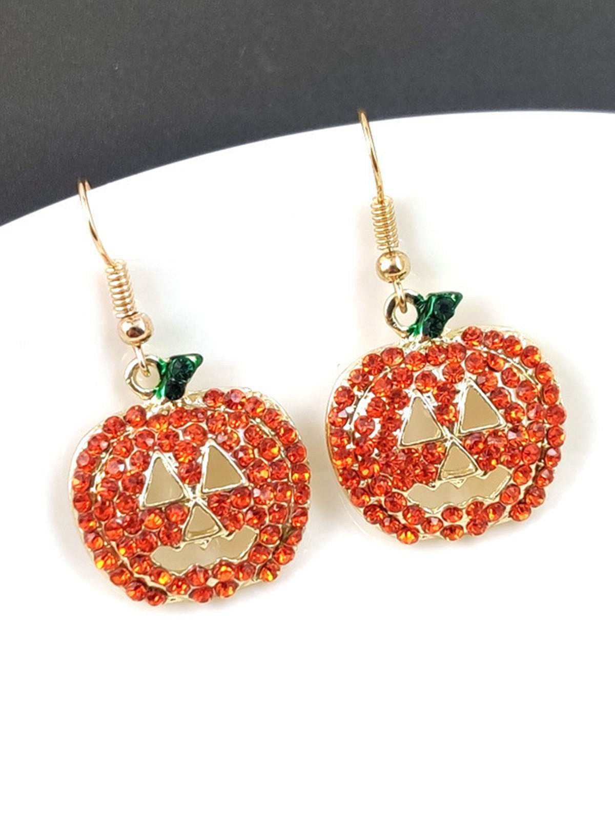Halloween Rhinestones Grimace Pumpkin Earrings, 8 of 8