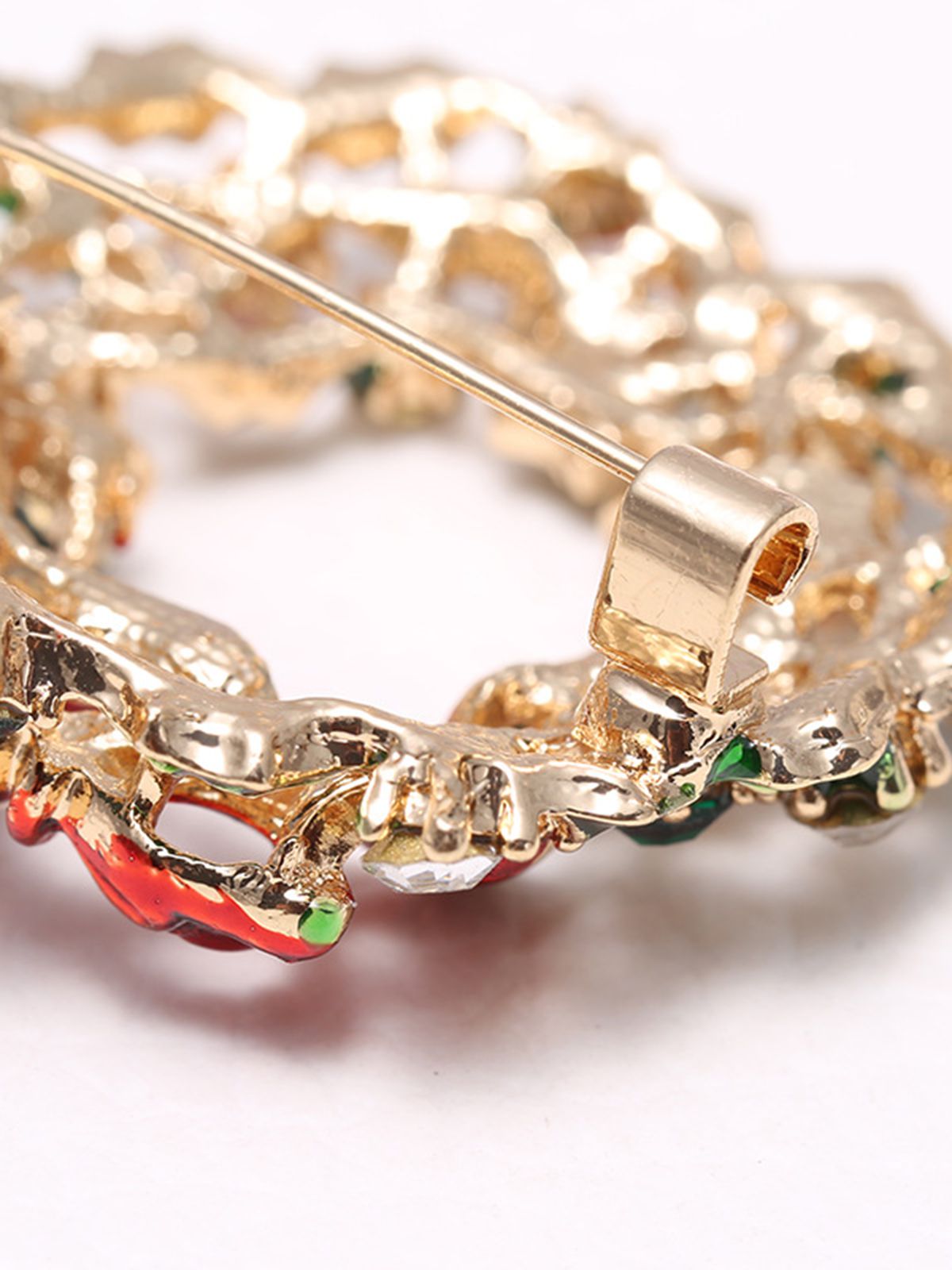 Christmas Wreath Rhinestone Brooch, 3 of 3