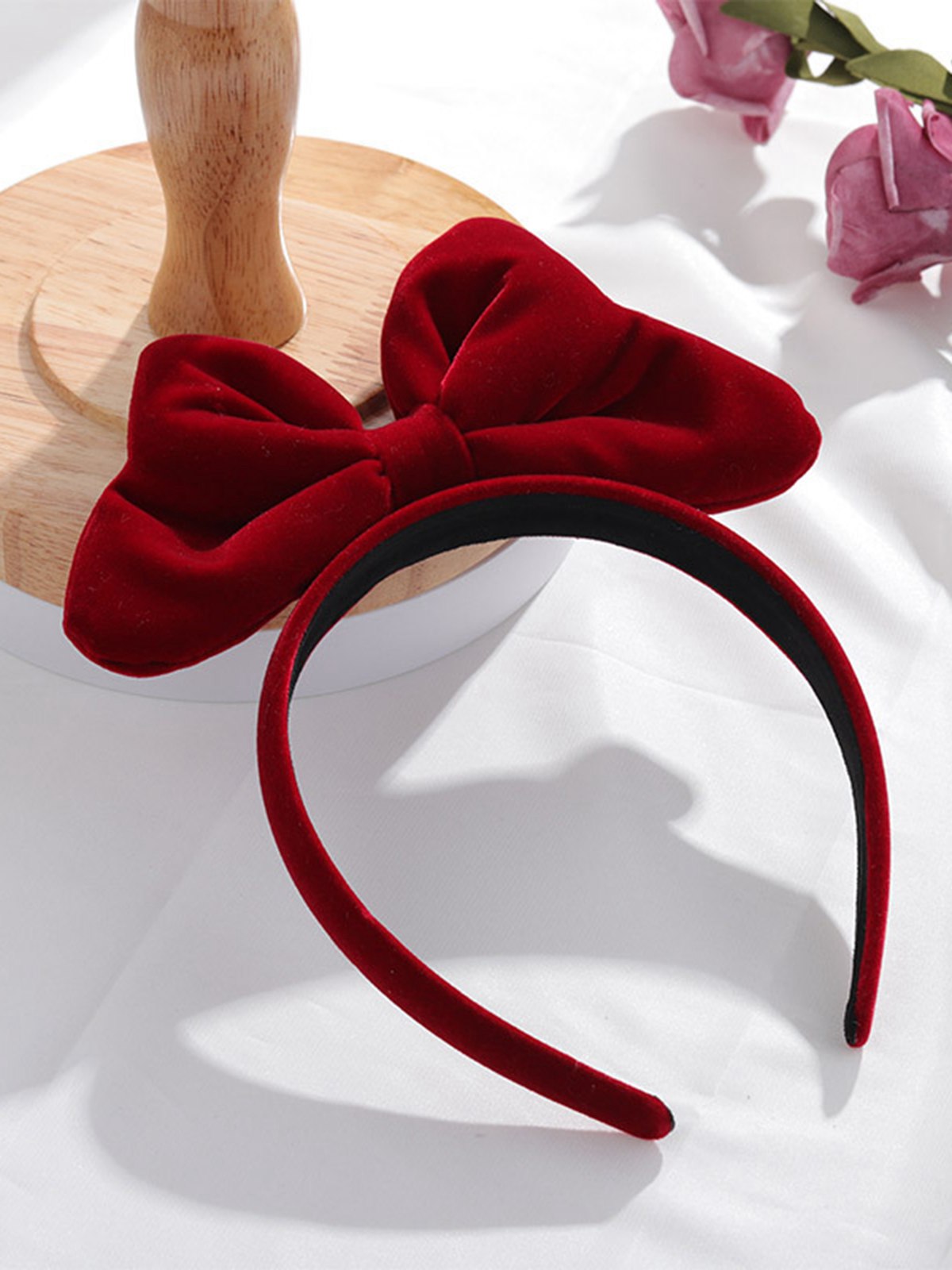 Christmas Velvet Bowknot Hairband With Choker Necklace, 3 of 4