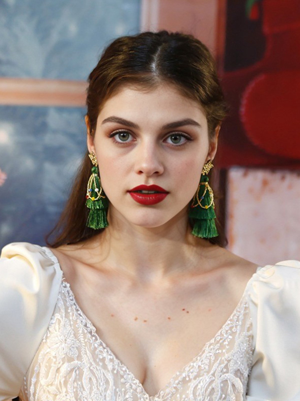 Christmas Tree Tassel Beaded Dangle Earrings , 3 of 3