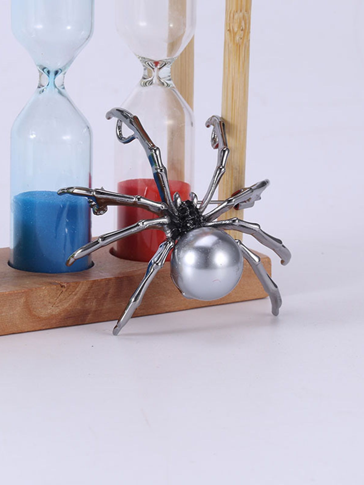 Halloween Silver Spider Pearl Brooch, 7 of 7