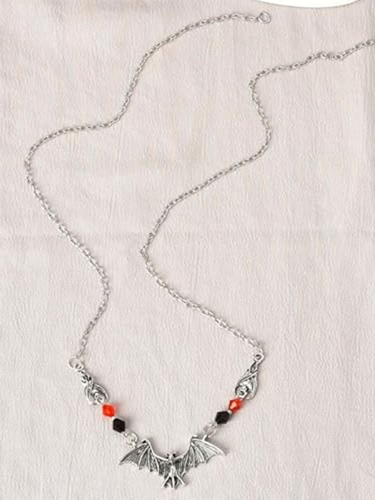 Halloween Gothic Bat Crystal Bead Necklace , 4 of 8
