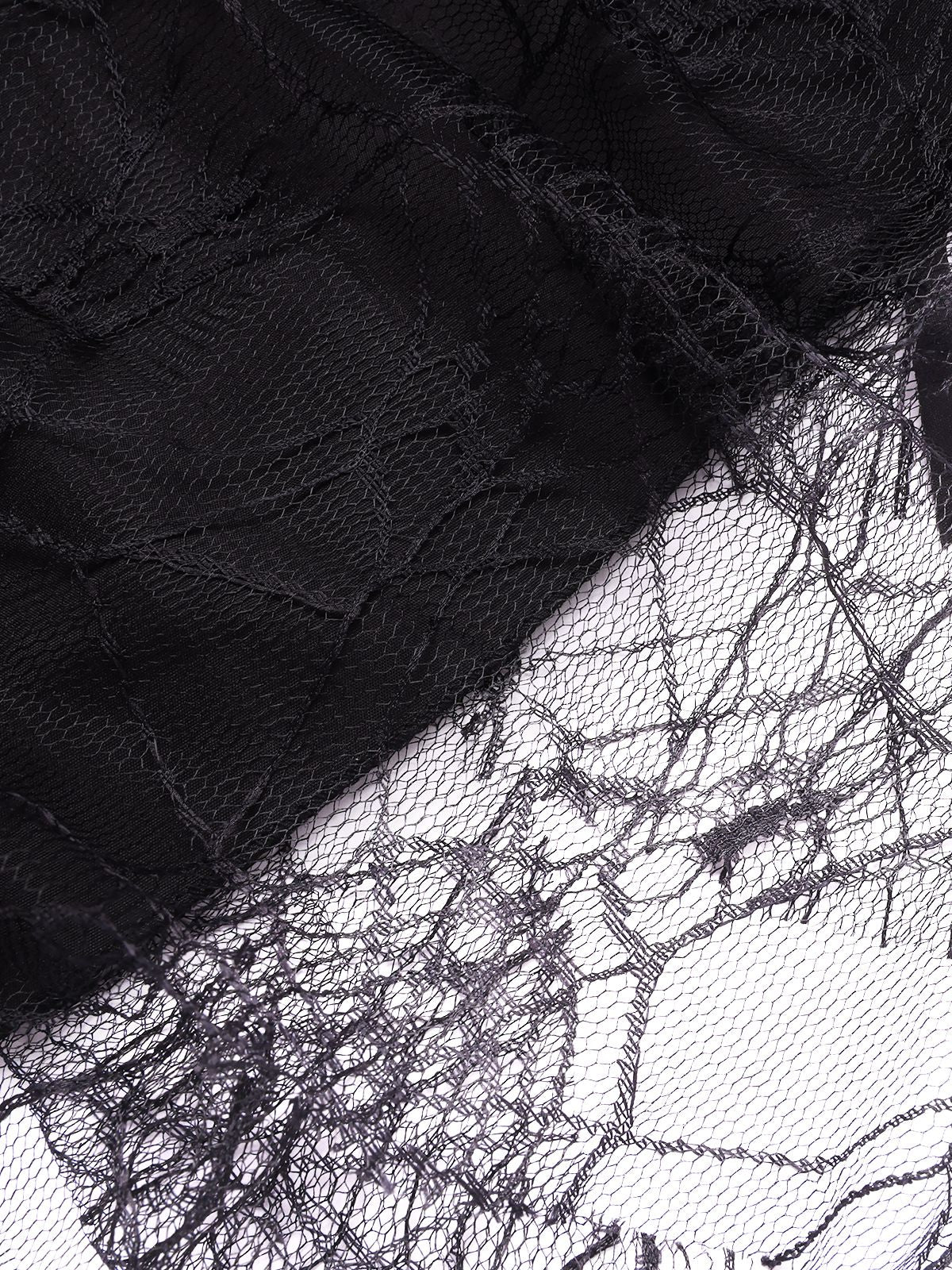 Black 1960s Grommet Halloween Spider Web Lace Skirt Black / S, 5 of 5