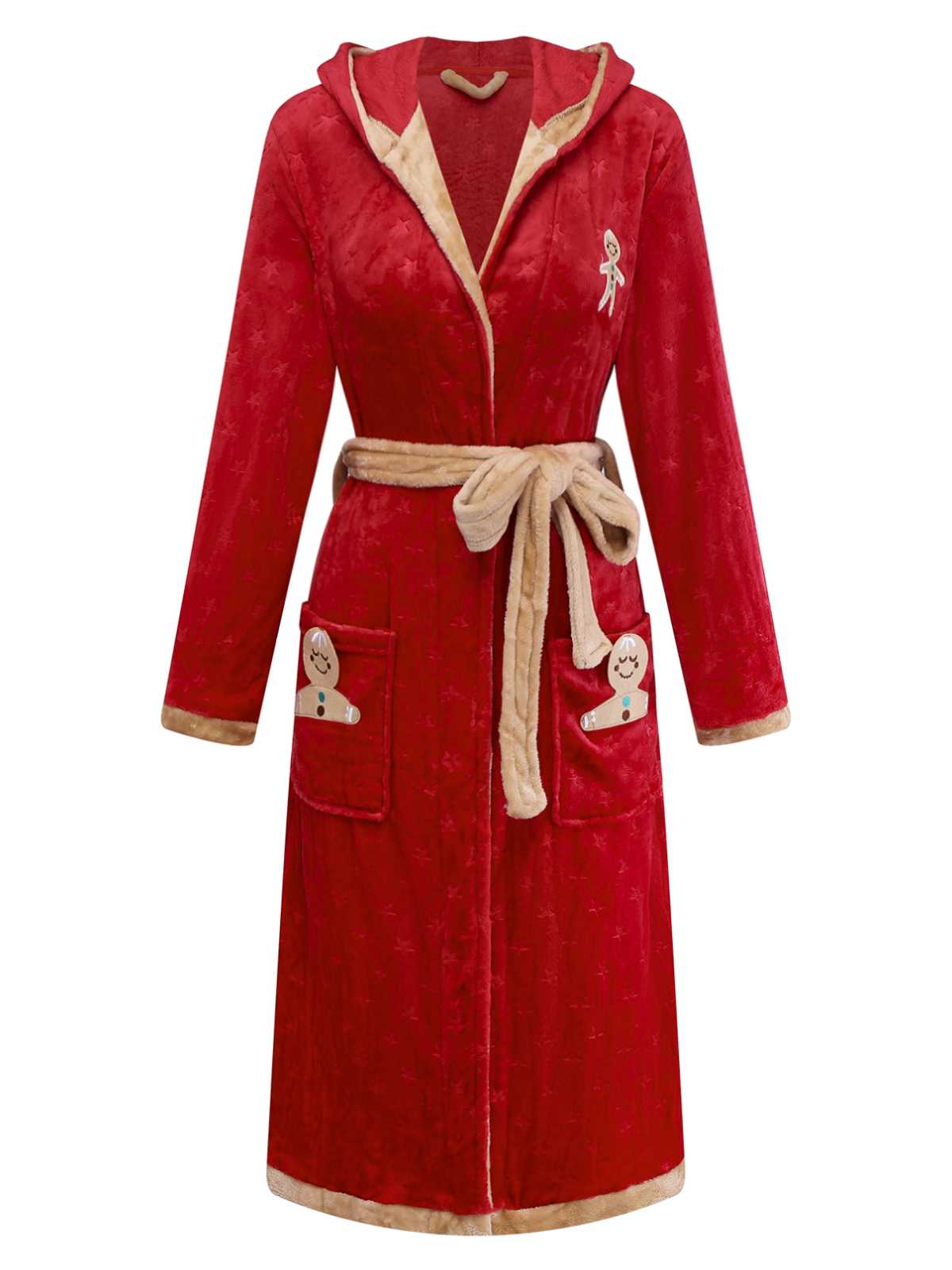 Christmas Gingerbread Hooded Flannel Robe, 1 of 7