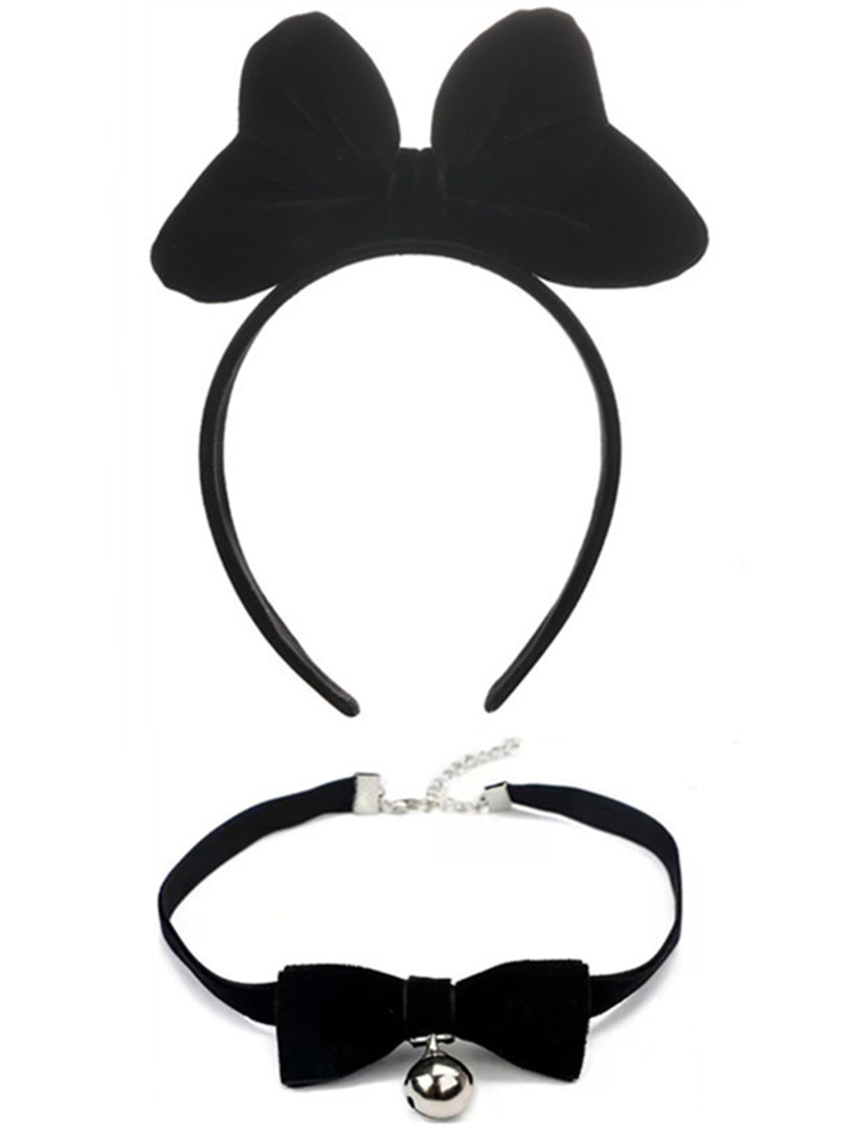 Christmas Velvet Bowknot Hairband With Choker Necklace, 2 of 4