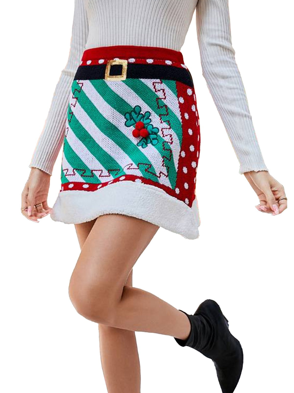 Christmas Polka Dots Knit Skirt, 10 of 10