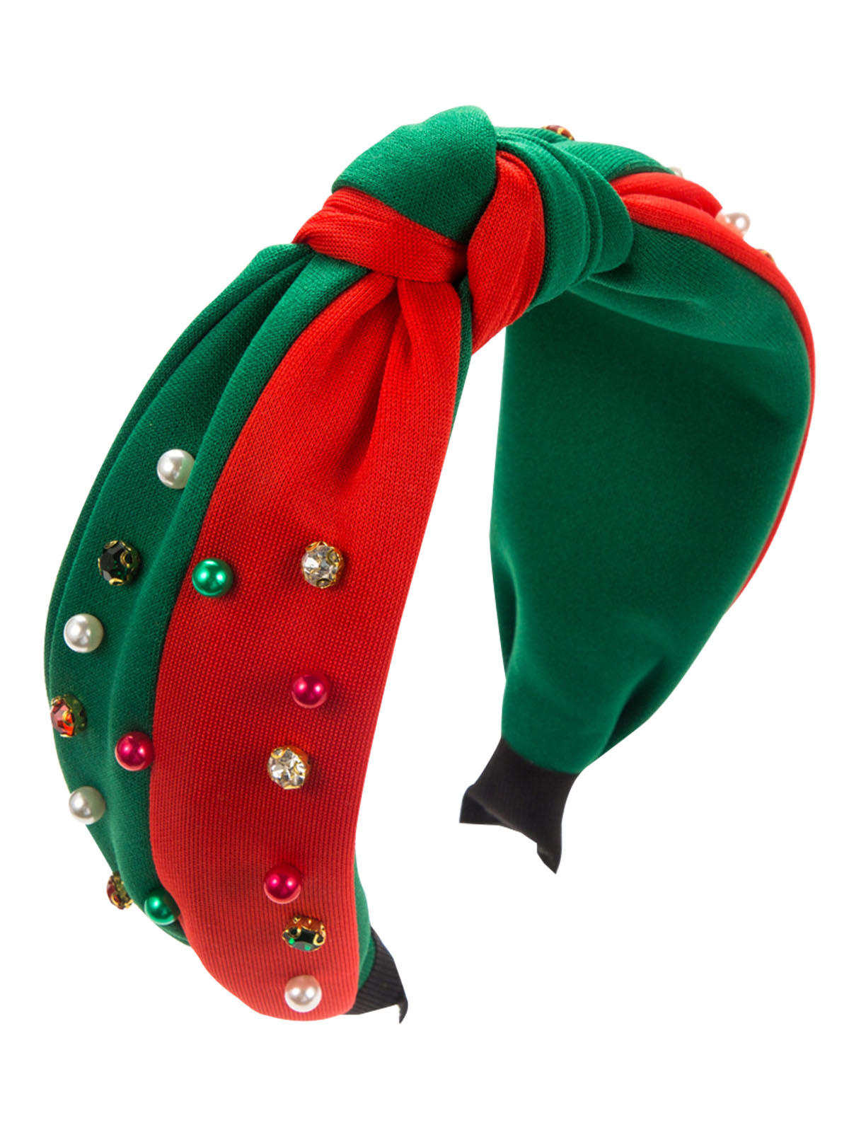 Christmas Red And Green Pearl Rhinestoned Headband , 1 of 1