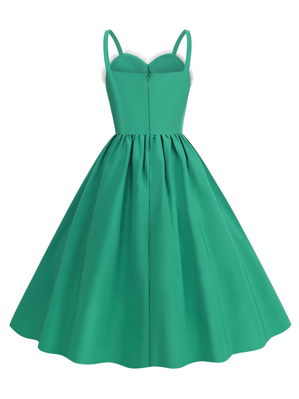 1950s Solid Fur Collar Christmas Dress, 6 of 6