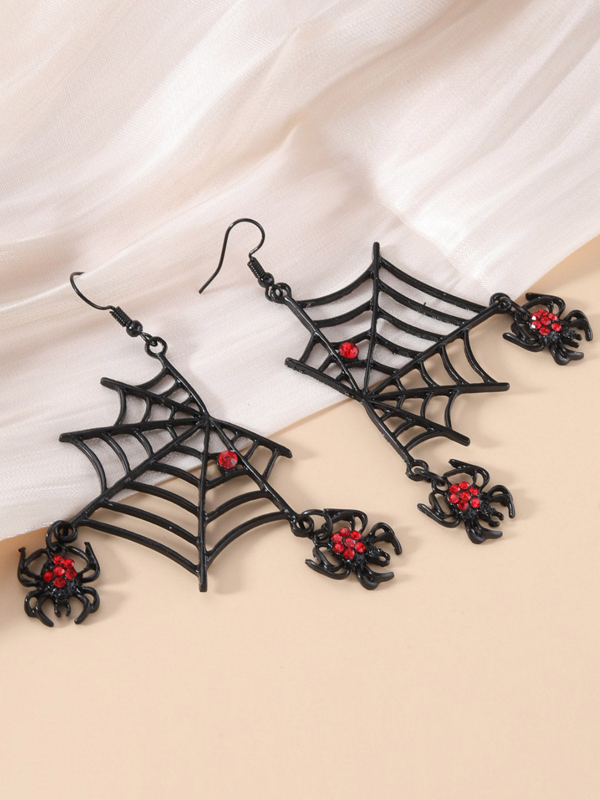 Halloween Black Spider Web Earrings, 1 of 2