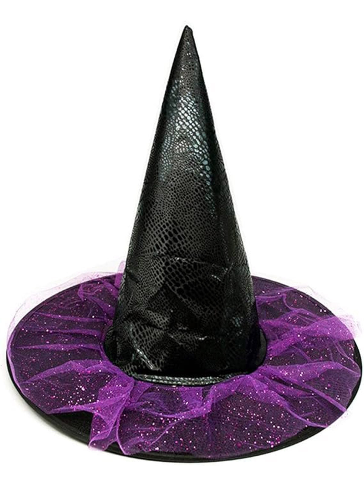 Purple Pointed Halloween Leather Witch Hat, 1 of 4