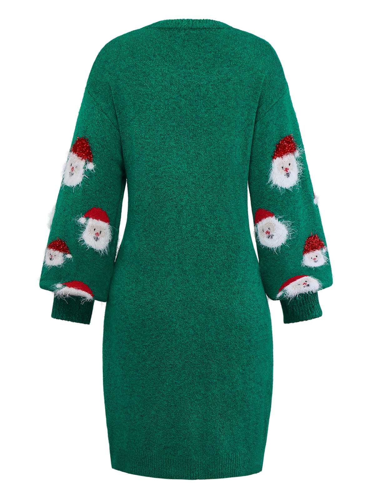 Green Vintage Christmas Santa Claus Sweater Dress , 3 of 6
