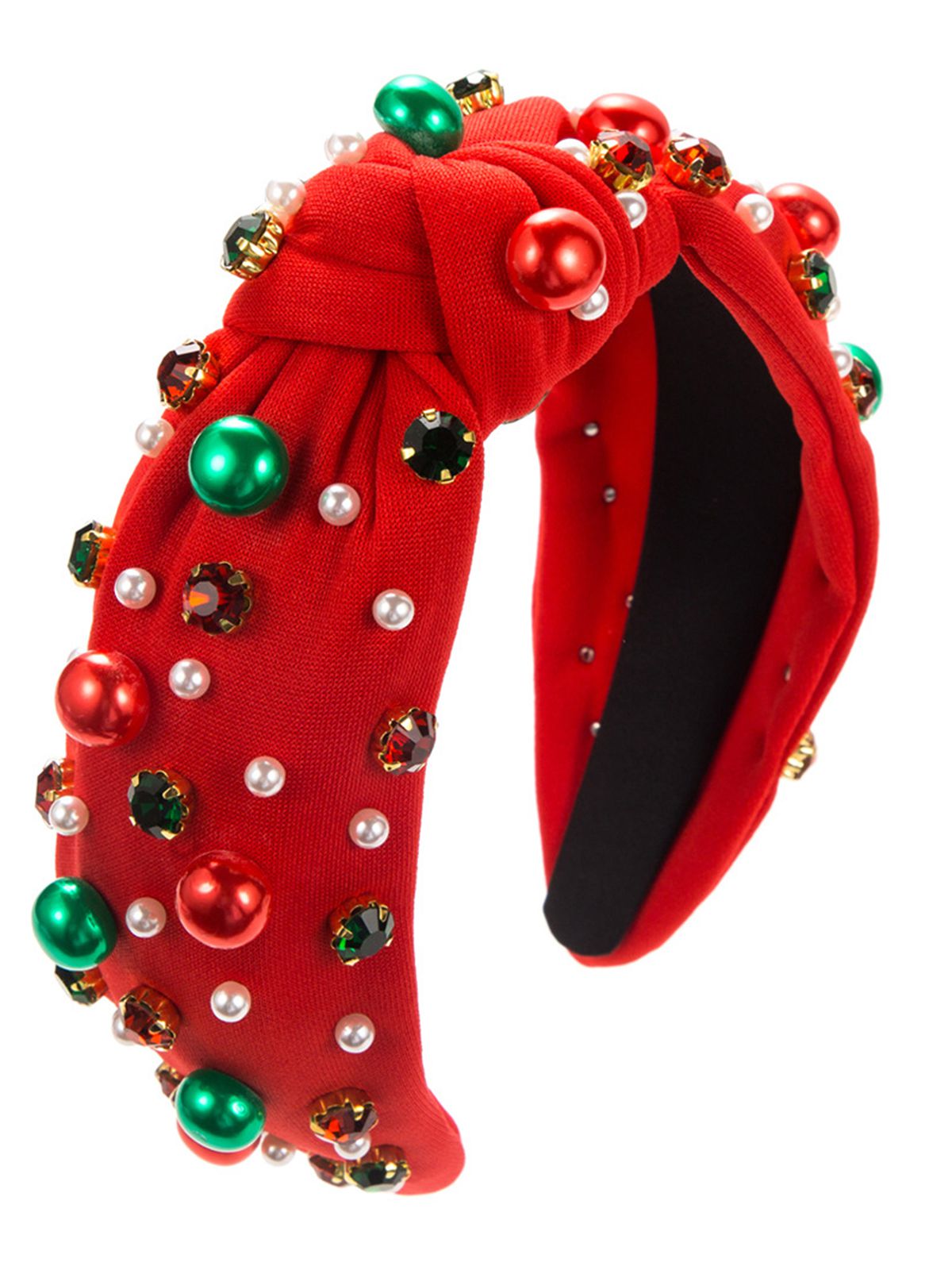 Christmas Colored Beads Rhinestoned Headband, 1 of 4