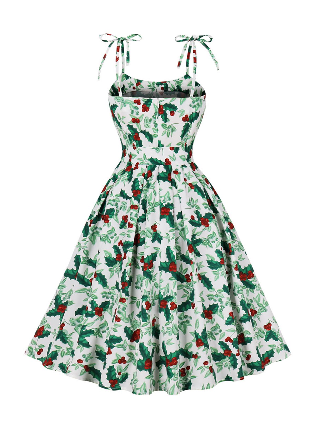 1950s Tie-up Bow Suspender Christmas Dress , 2 of 3