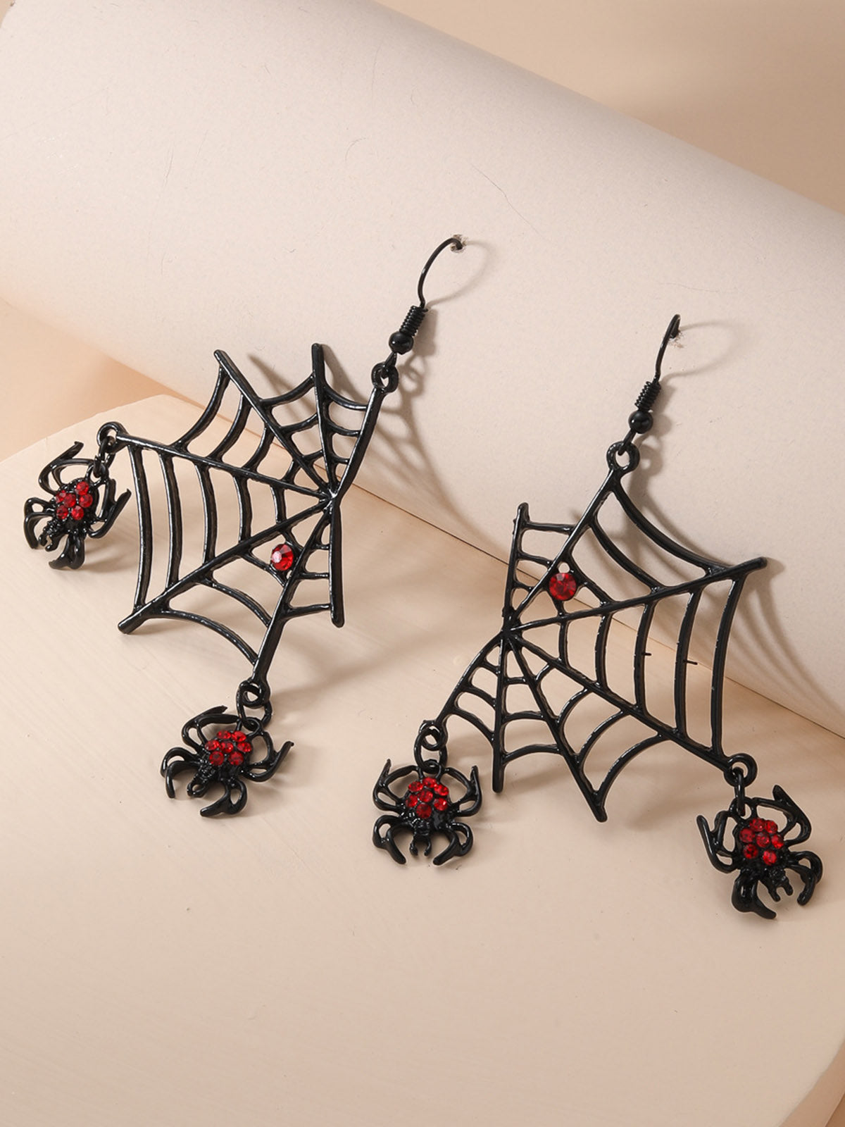 Halloween Black Spider Web Earrings, 2 of 2